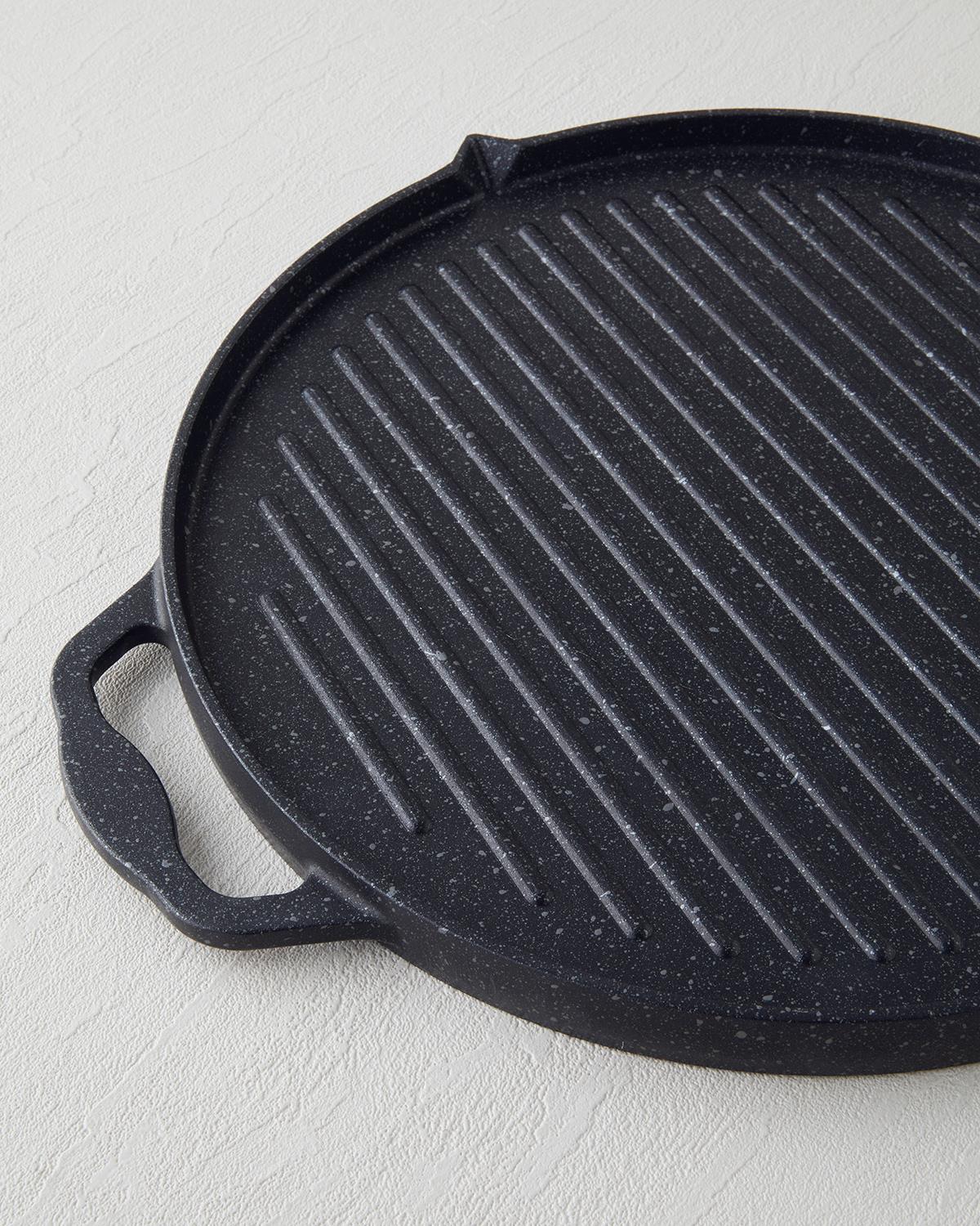 Savor Premium Yuvarlak Grill Tava 34 cm Siyah