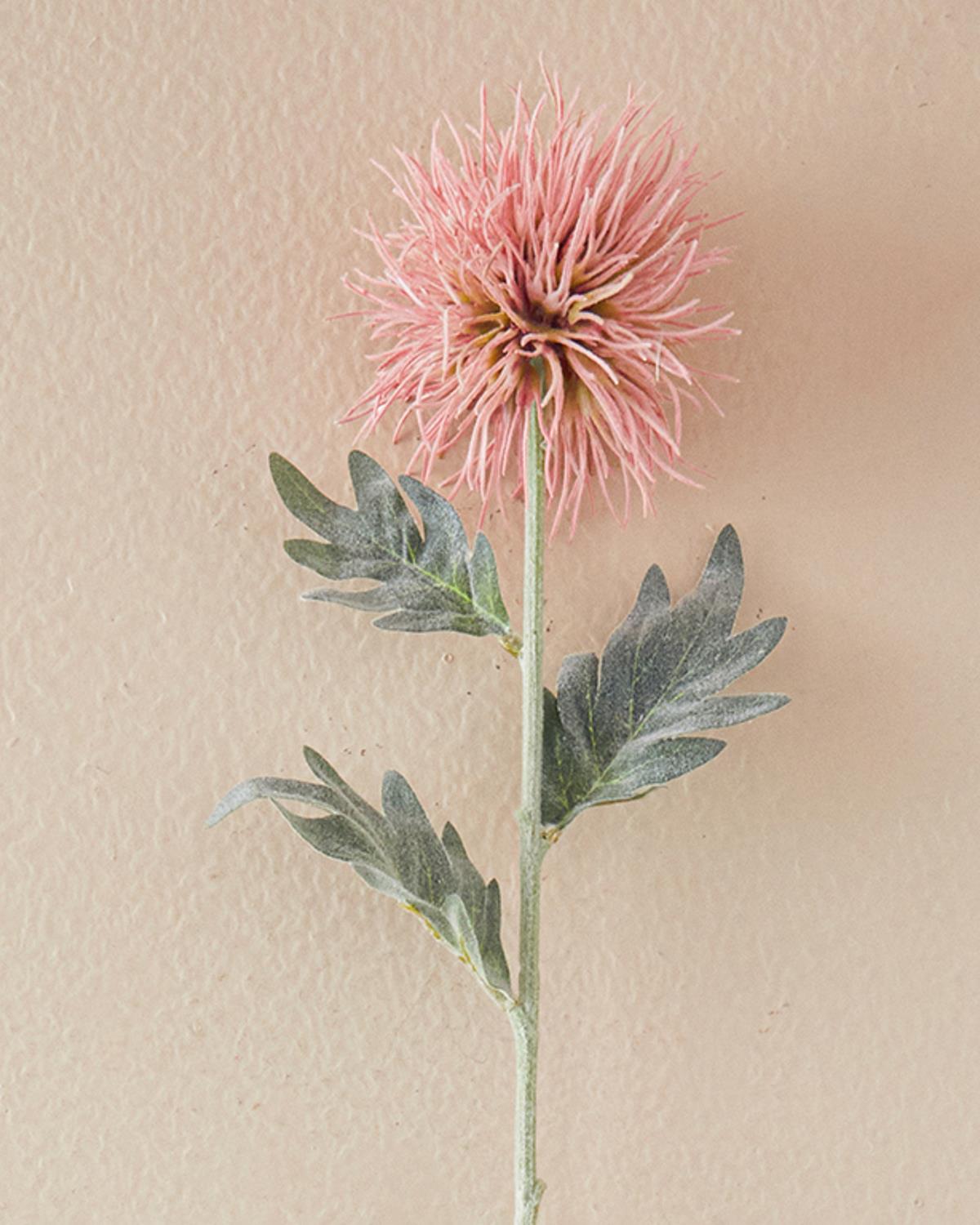 Sea Holly Tek Dal Yapay Çiçek Pembe