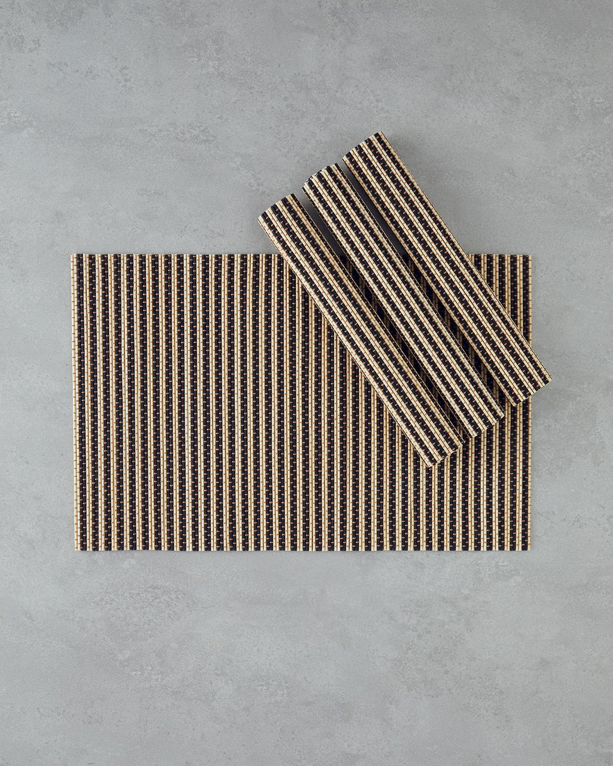 Serene Bambu 4'lü Amerikan Servis 30x45 cm Siyah-Krem