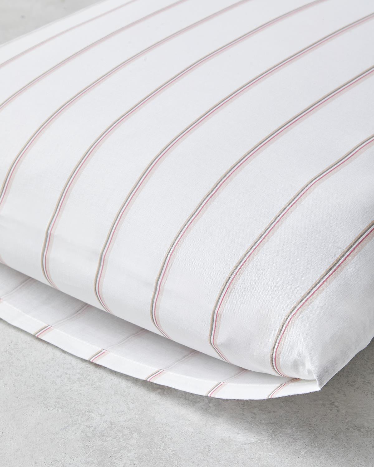 Serene Stripes Pamuklu 2'li Yastık Kılıfı 50x70 cm Pembe
