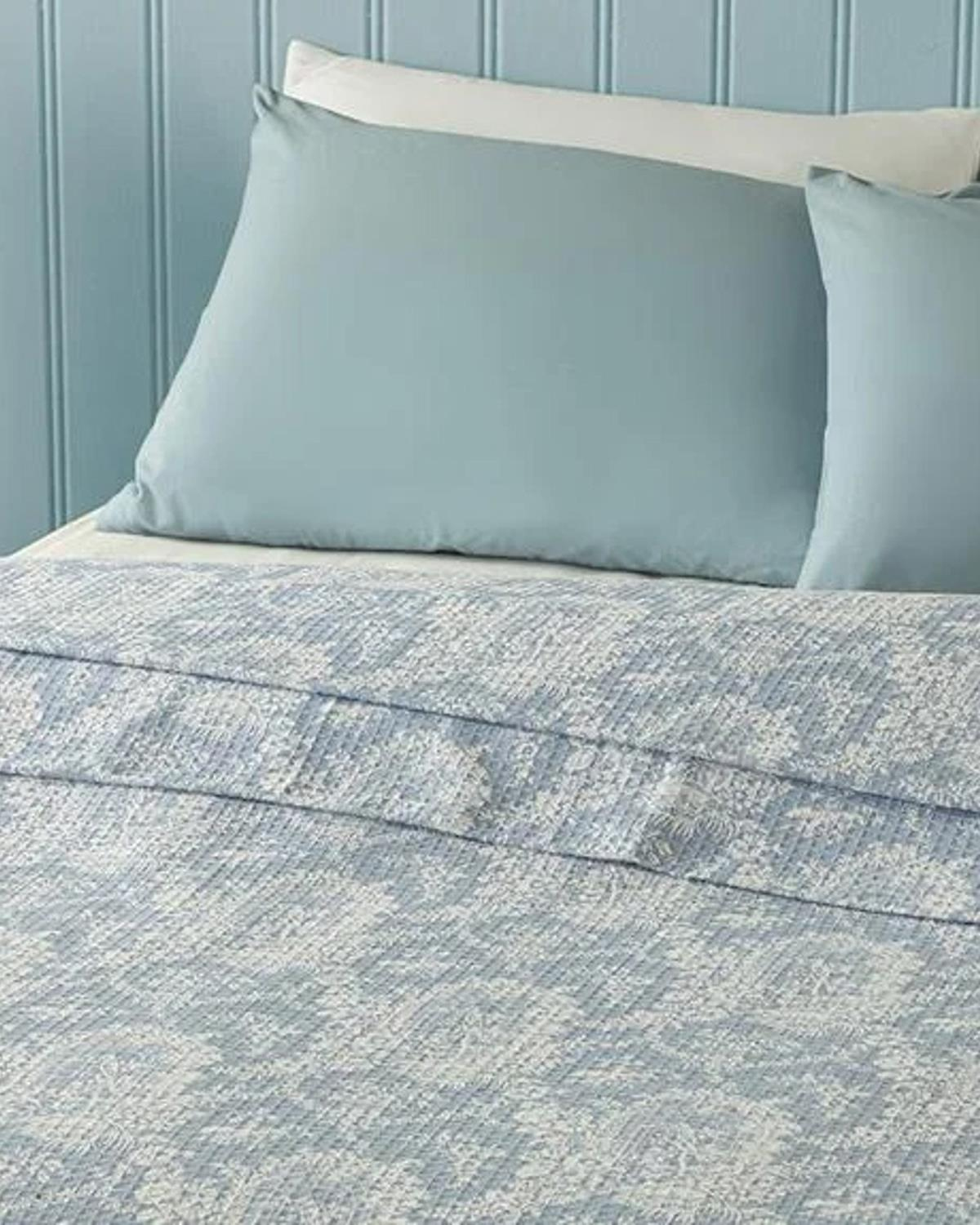 Serenity Garden Baskılı King Size Pike Açık Mavi
