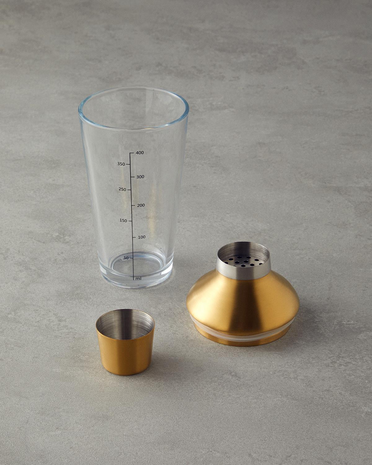 Shine Cocktail Cam Kokteyl Shaker Gold
