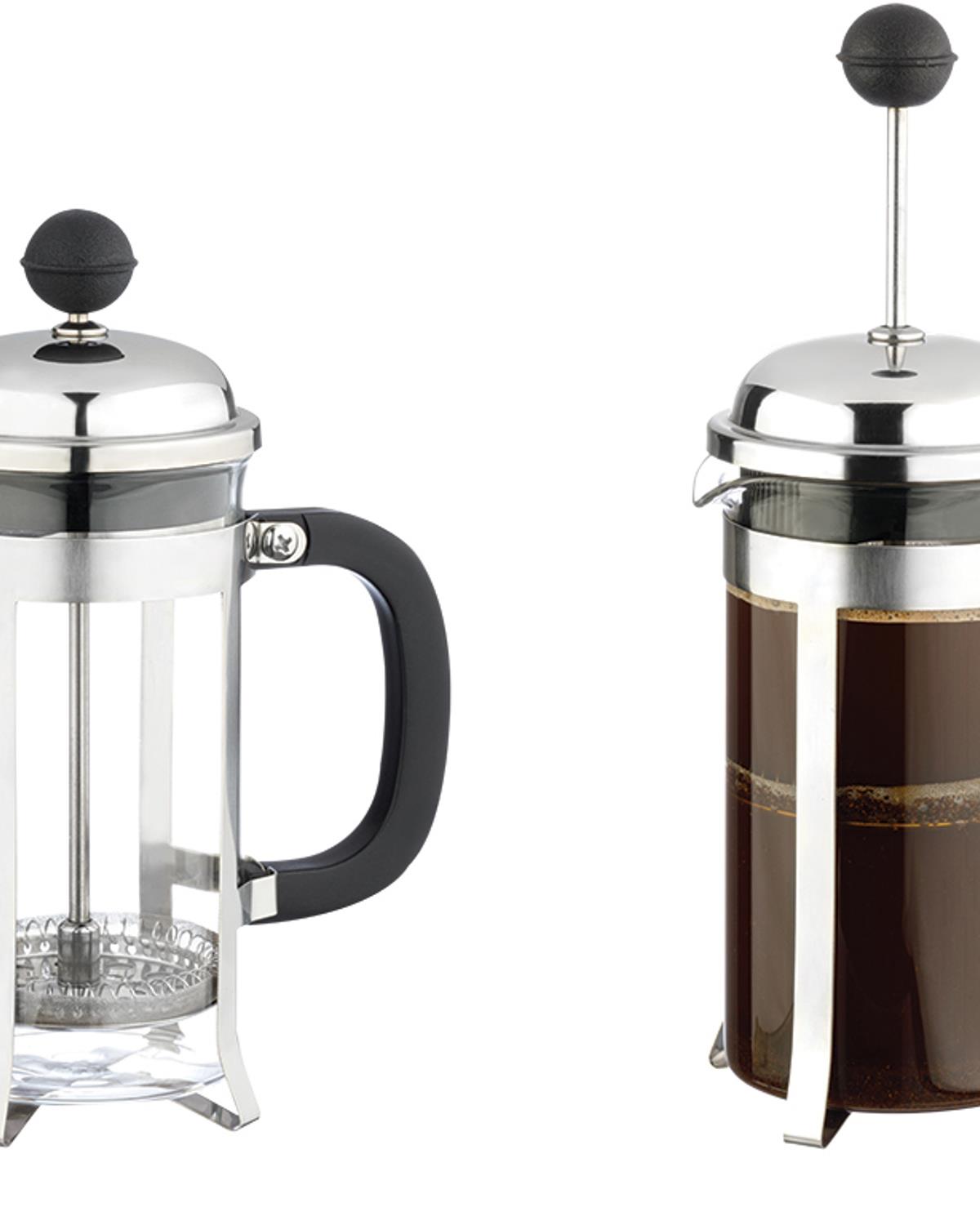 Shiny Borosilikat Cam French Press 350 ml Silver
