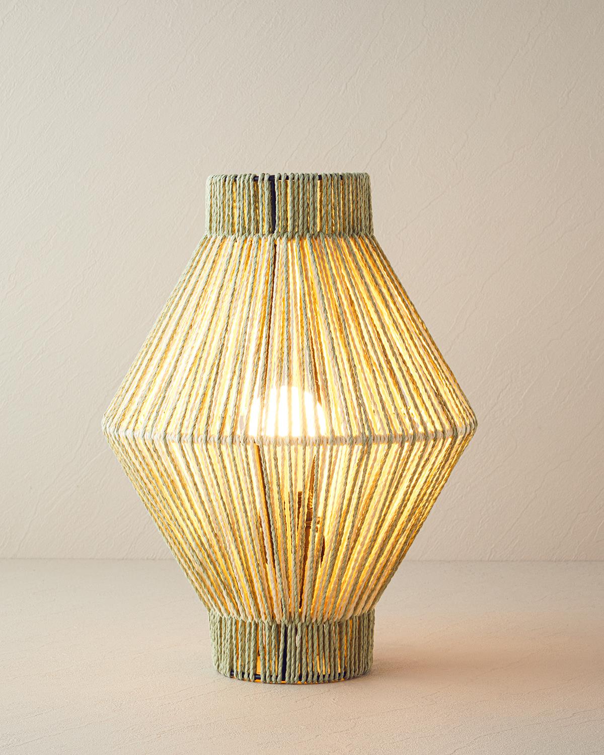 Silva Kağıt İp Abajur 12x25x32 cm Natural