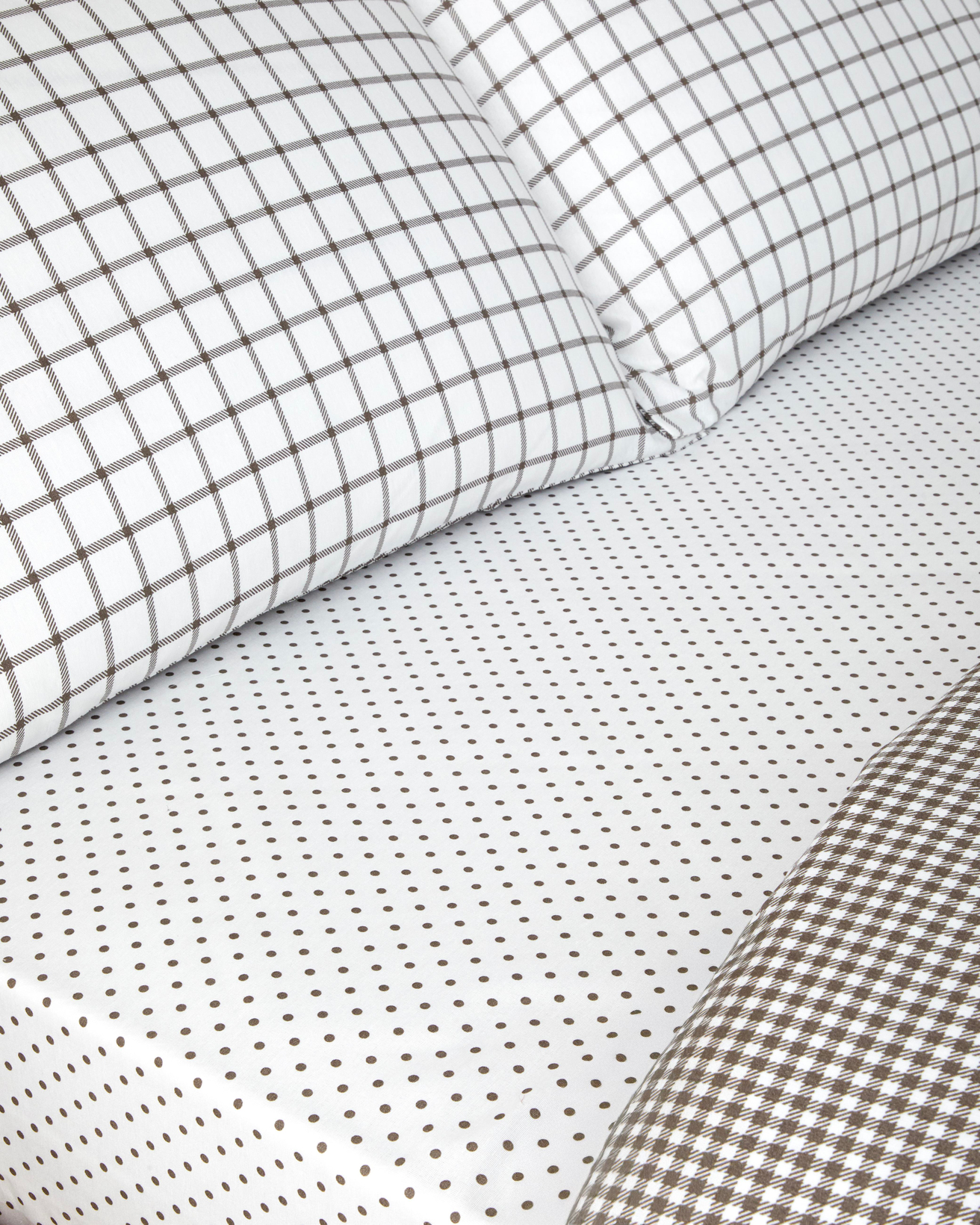 Simple Checks Kolay Ütülenir Tek Kişilik Nevresim Takımı 160x220 cm Kahverengi