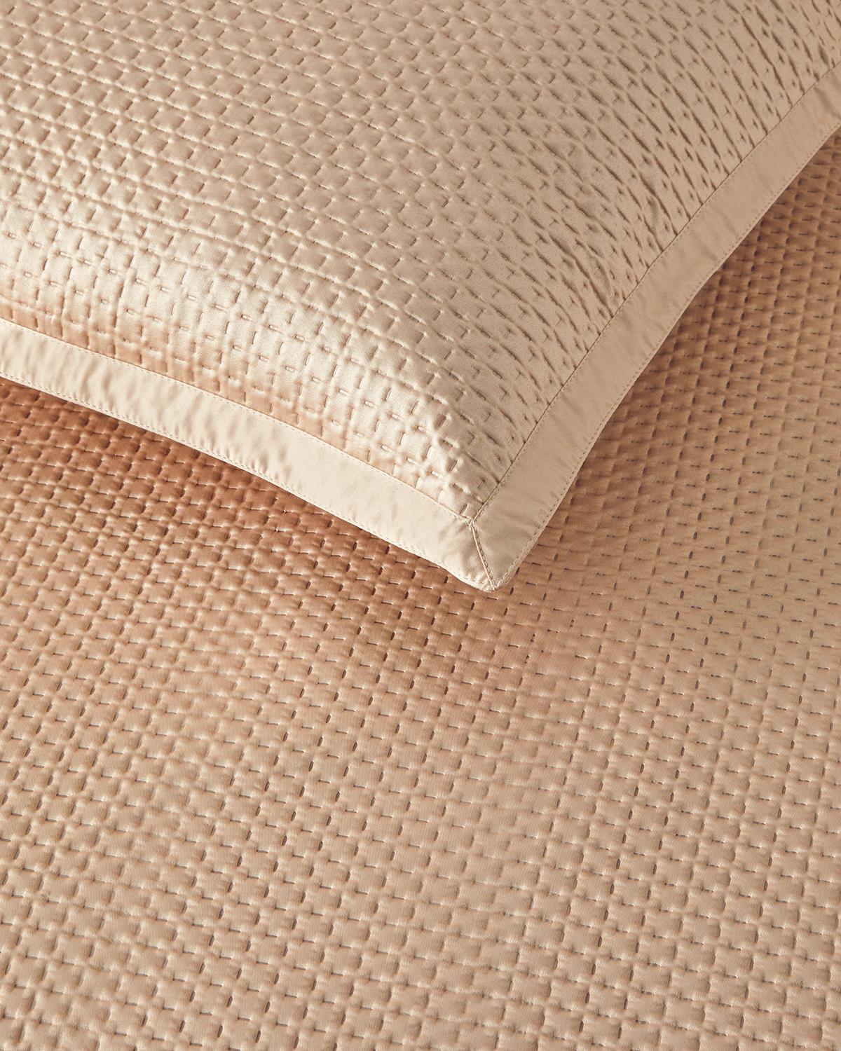 Sisilla Saten Çift Kişilik Yatak Örtüsü Takımı 200x220 cm Pudra
