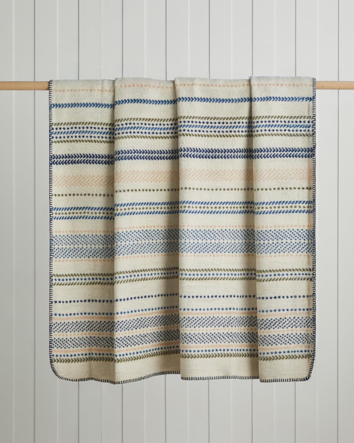 Smooth Stripes Pamuk Akrilik Çift Kişilik Battaniye 200x220 cm Bej