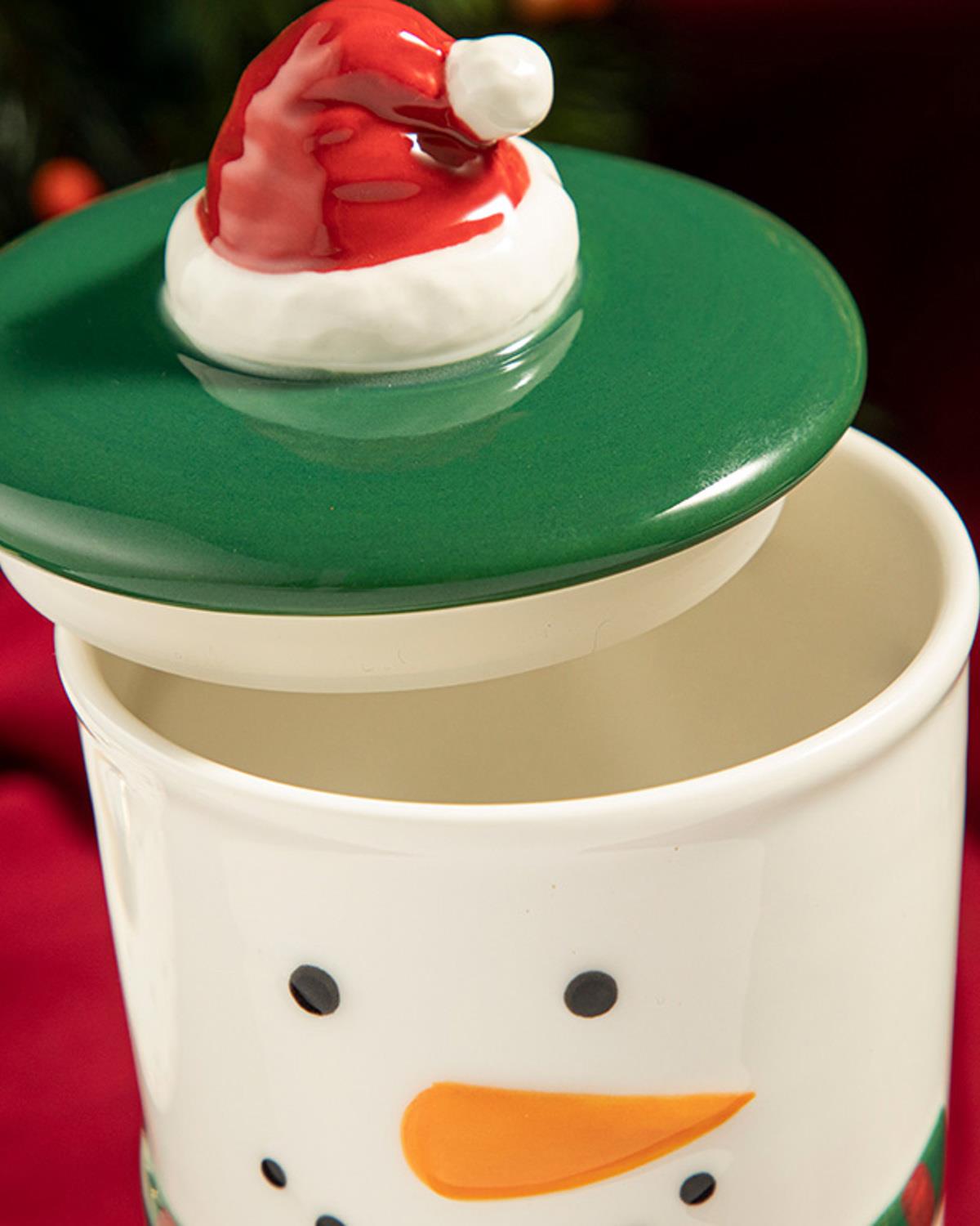 Snowman Porselen Double Wall Travel Mug Yeşil