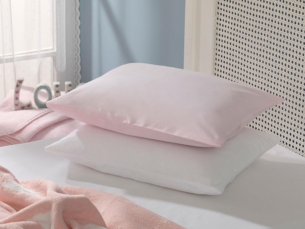 Soft Pamuklu Bebek Yastık Kılıfı Pembe