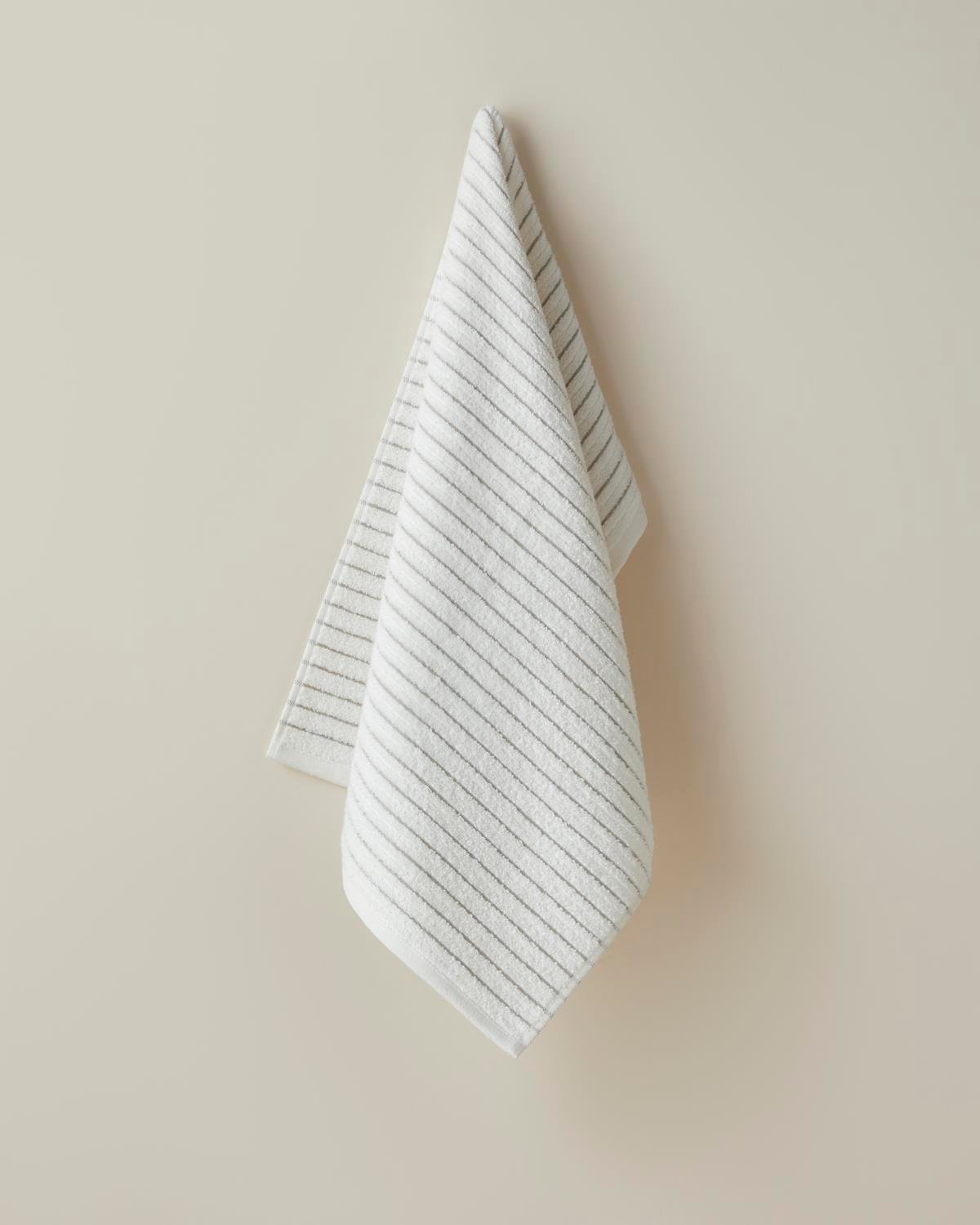 Soft Stripe Pamuk Yüz Havlusu 50x80 cm Fildişi