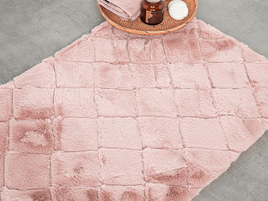 Soft Touch Rabbit Peluş Banyo Paspası Pudra