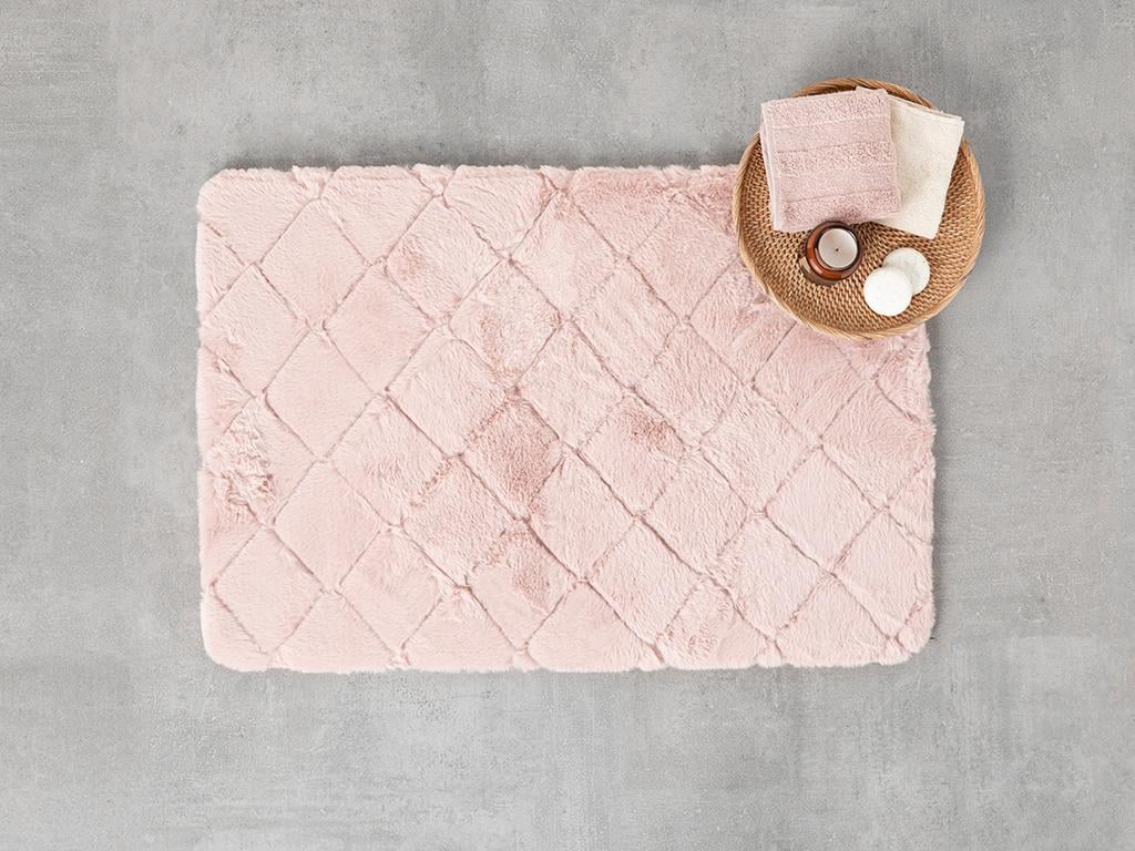 Soft Touch Rabbit Peluş Banyo Paspası Pudra