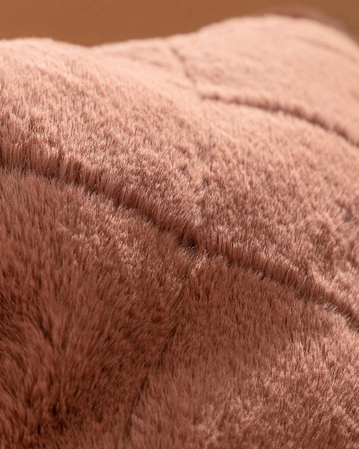 Soft Touch Rabbit Peluş Kırlent Kılıfı Koyu Gülkurusu