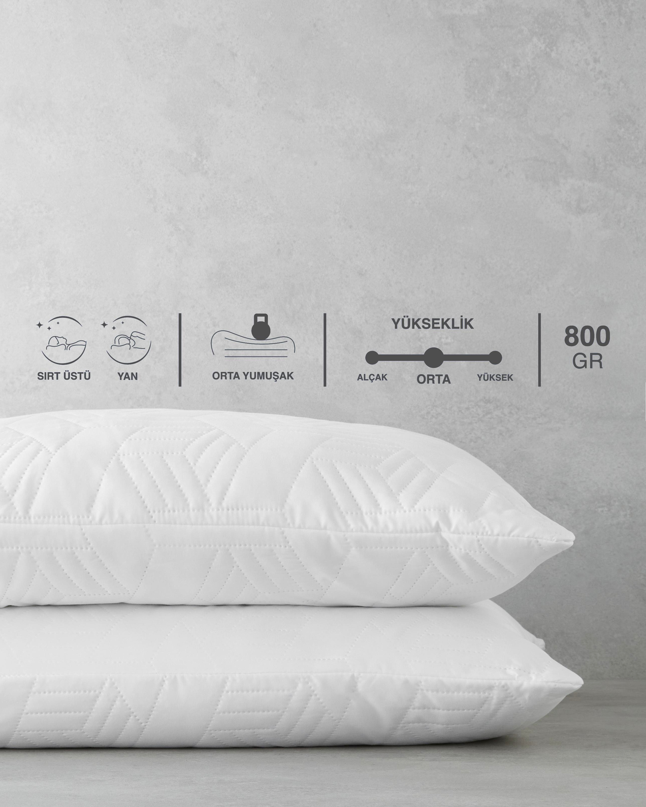 Softy Ultrasonic 2'li Yastık 50x70 cm Beyaz