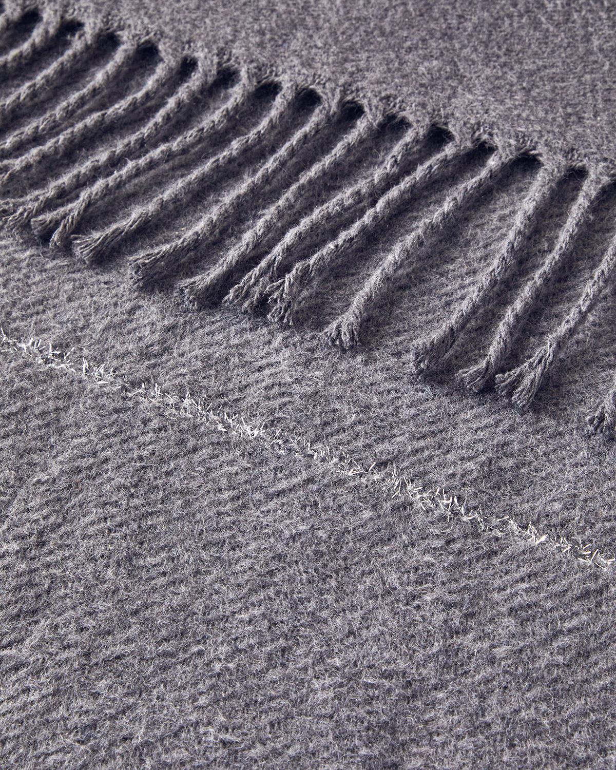 Sparkly Simli Pamuklu Çift Kişilik Battaniye 200x220 cm Antrasit