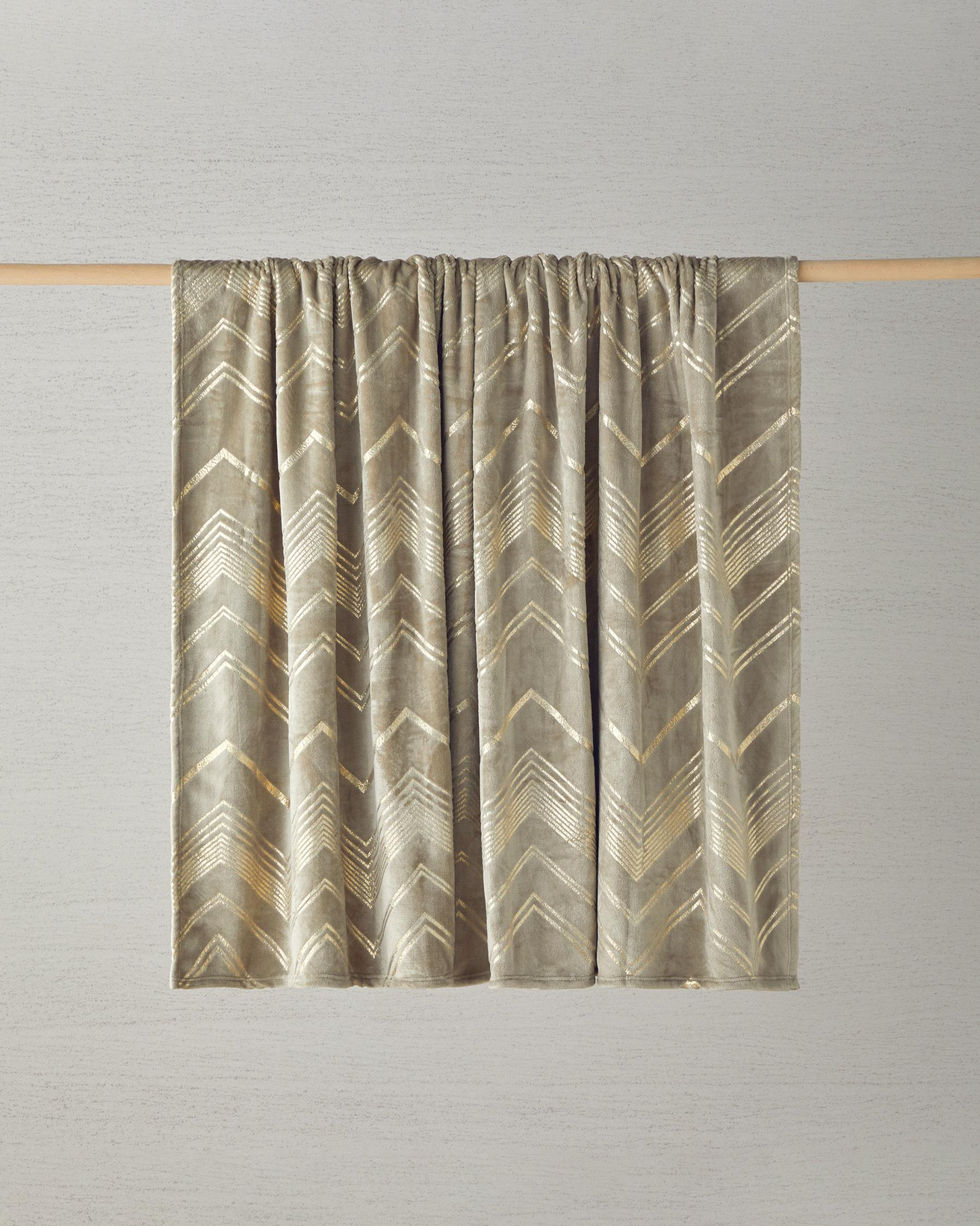 Splendid Varak Baskılı Supersoft Çift Kişilik Battaniye 200x220 cm Bej