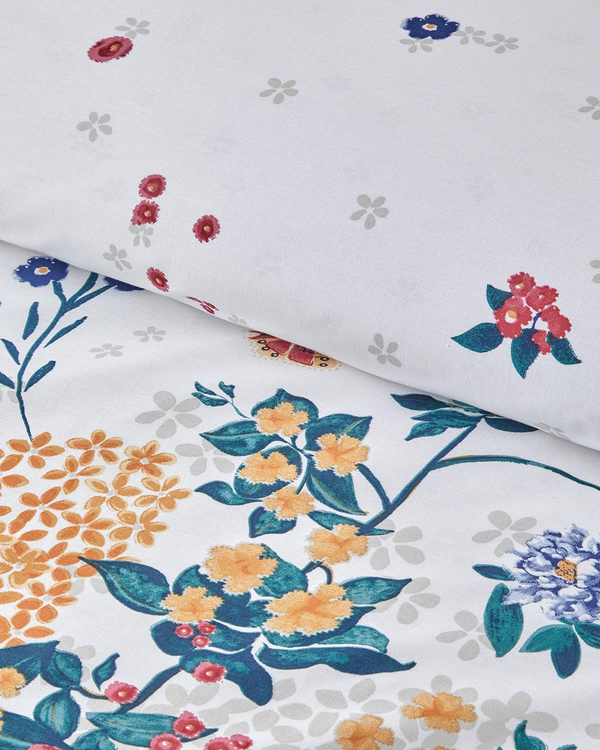 Spring Awakening Pamuklu Çift Kişilik Nevresim Seti 200x220 cm Yeşil – Kırmızı