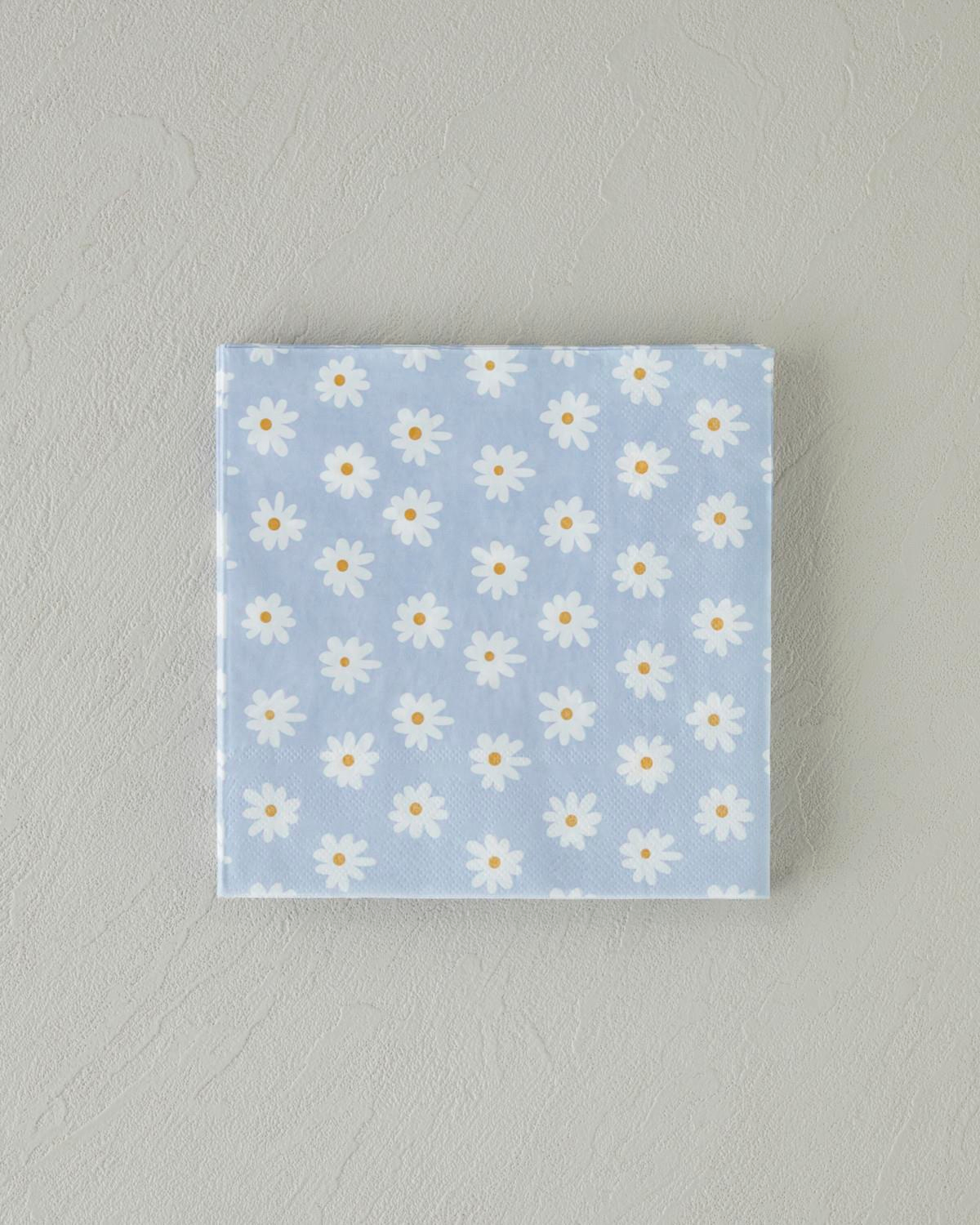 Spring Daisies Kağıt 20'li Kağıt Peçete 33x33 cm Mavi