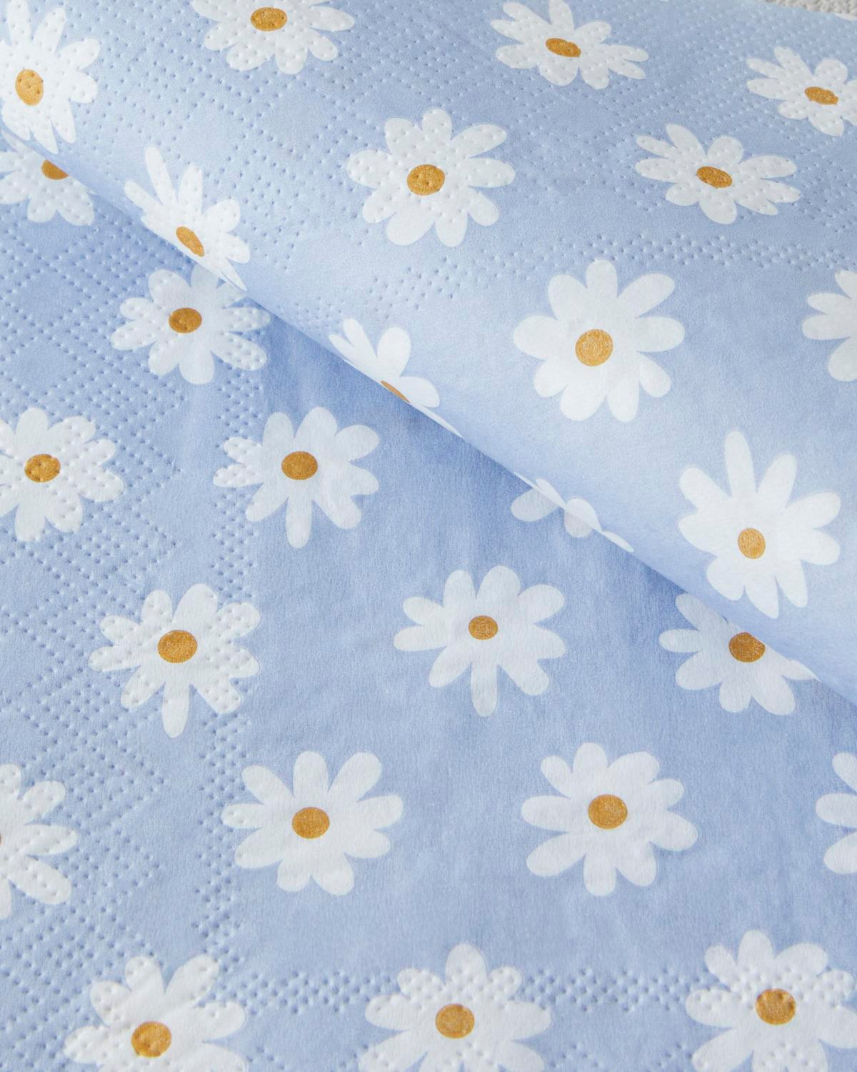 Spring Daisies Kağıt 20'li Kağıt Peçete 33x33 cm Mavi