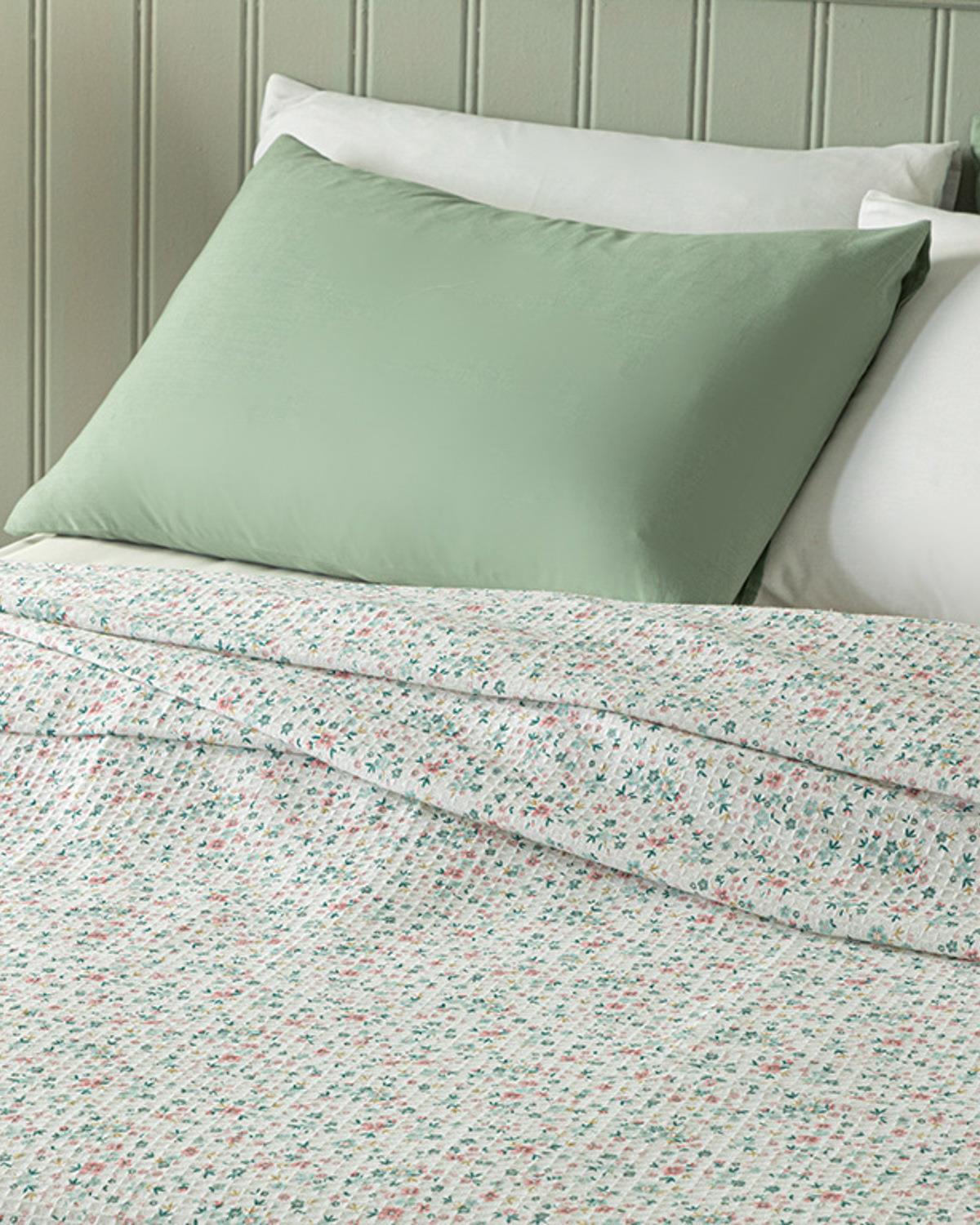 Spring Spirit Baskılı King Size Pike 240x220 cm Pembe - Yeşil