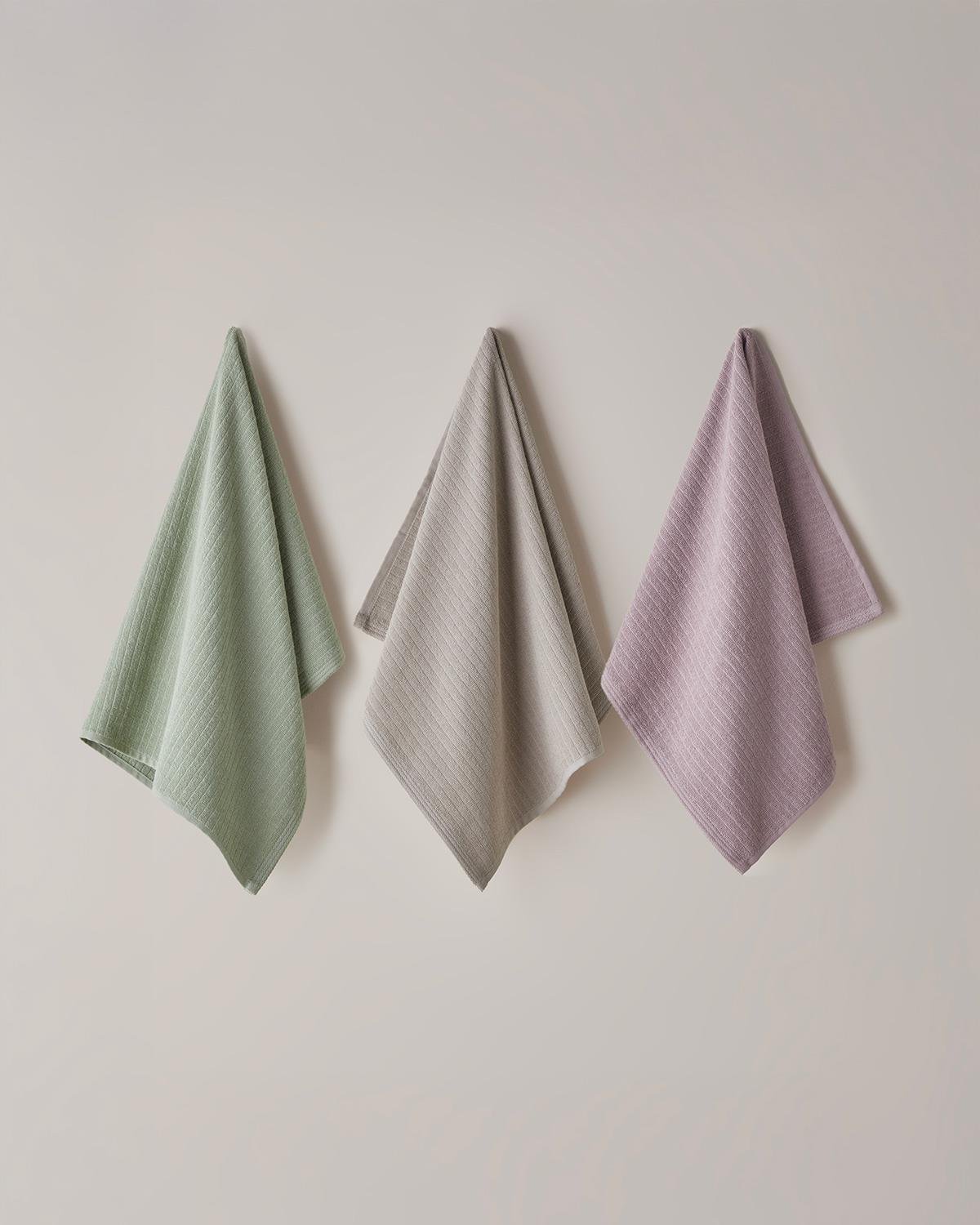 Stripe Pamuk Yüz Havlusu 50x70 cm Koyu Bej