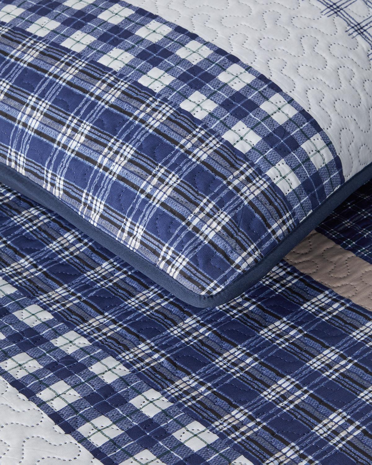 Stripe Path Çok Amaçlı Çift Kişilik Yatak Örtüsü Takımı 200x220 cm Mavi