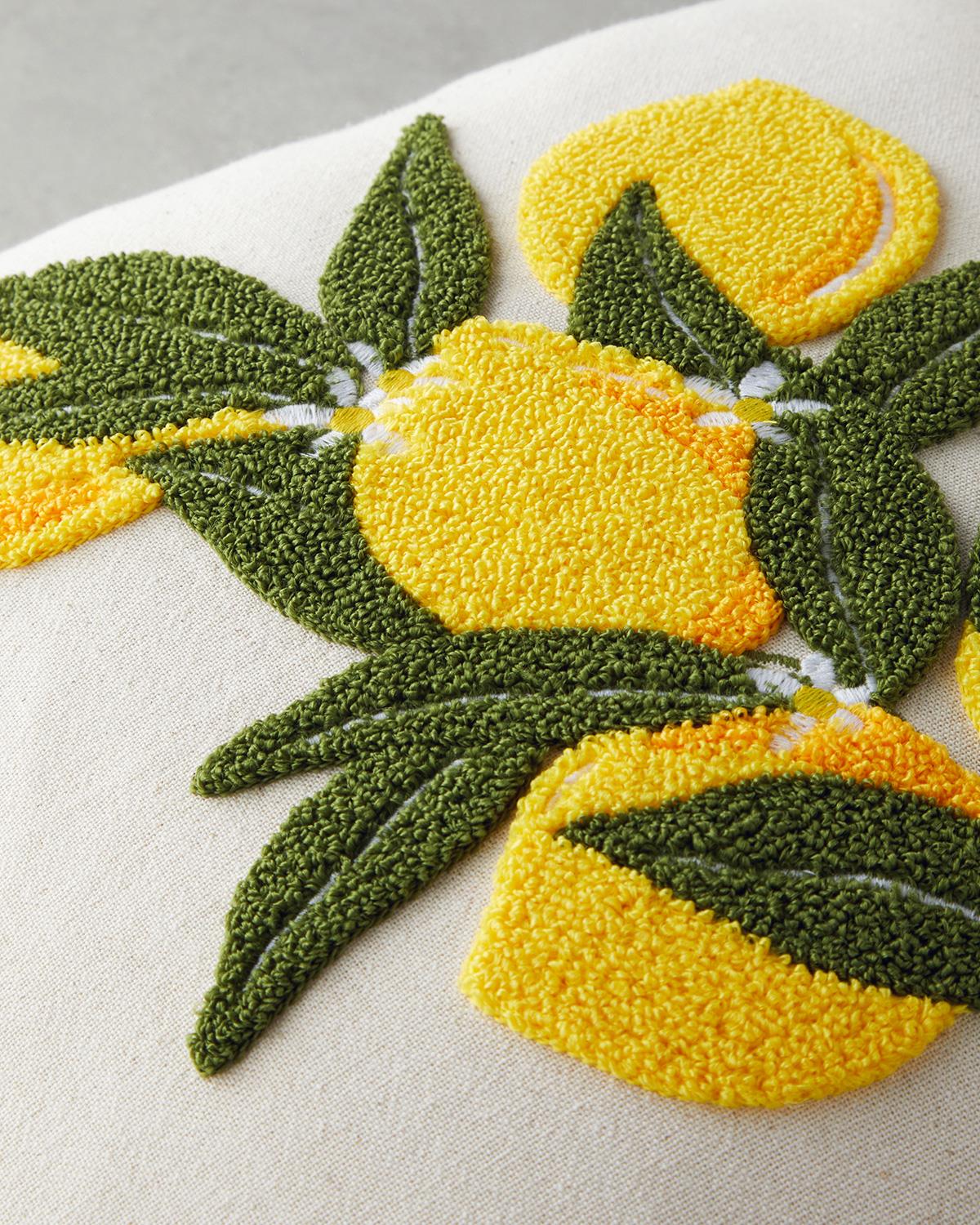 Summer Lemon Kırlent Kılıfı 45x45 cm Natural