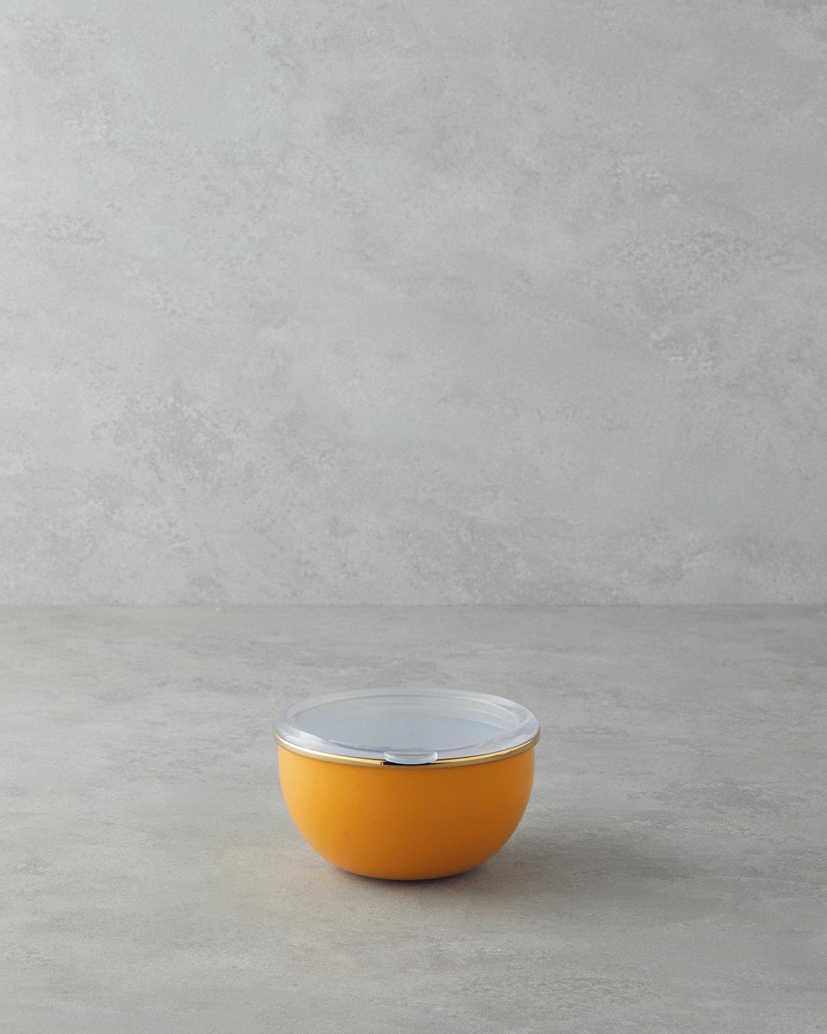 Summer Line Emaye 2'li Saklama Kabı 0,75 x 1,20 L Beyaz - Sarı