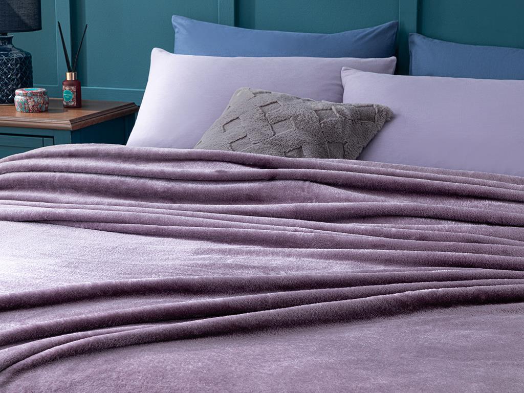 Super Soft Çift Kişilik Battaniye Mor