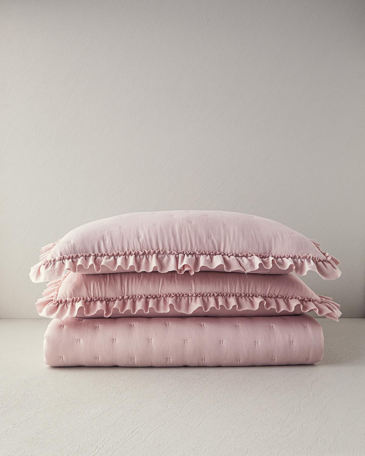 Swanky Çift Kişilik Yatak Örtüsü Takımı Pembe