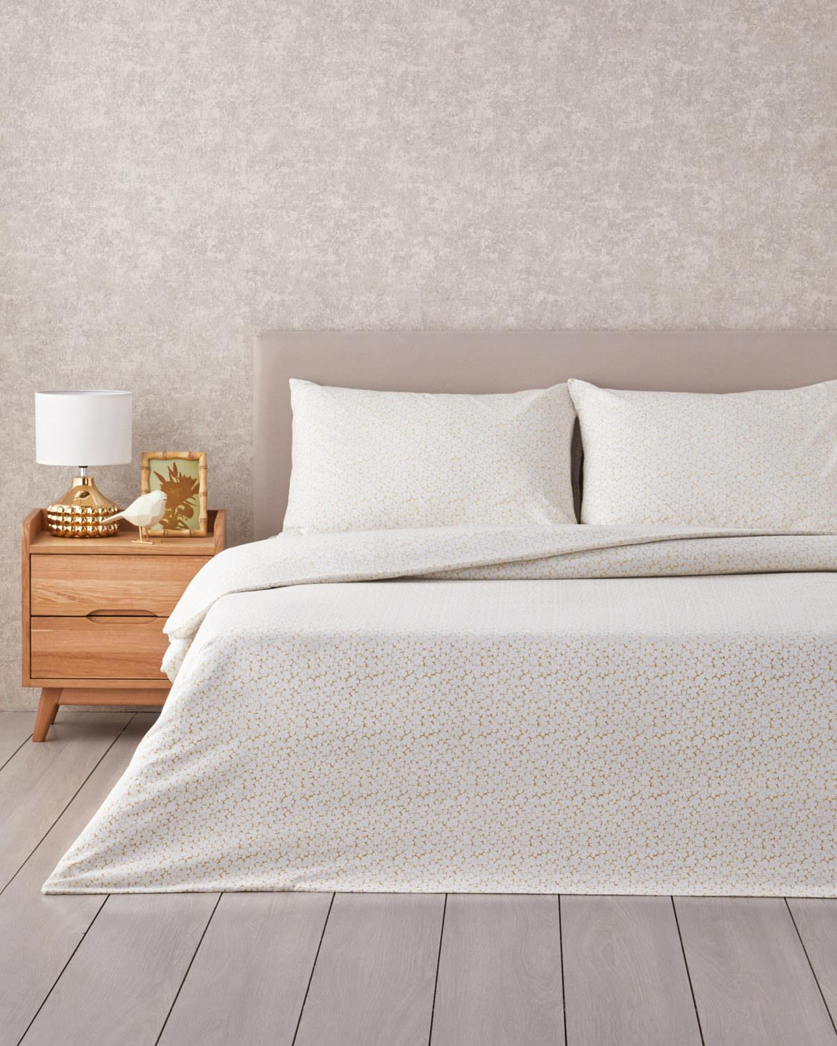 Sweet Violet Kolay Ütülenir Çift Kişilik Nevresim Takımı 200x220 cm Yağ Yeşili