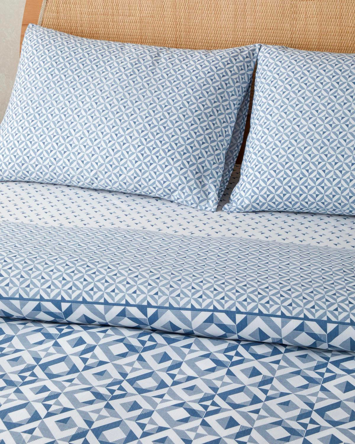 Symetra Kolay Ütülenir Çift Kişilik Nevresim Takımı 200x220 cm Mavi