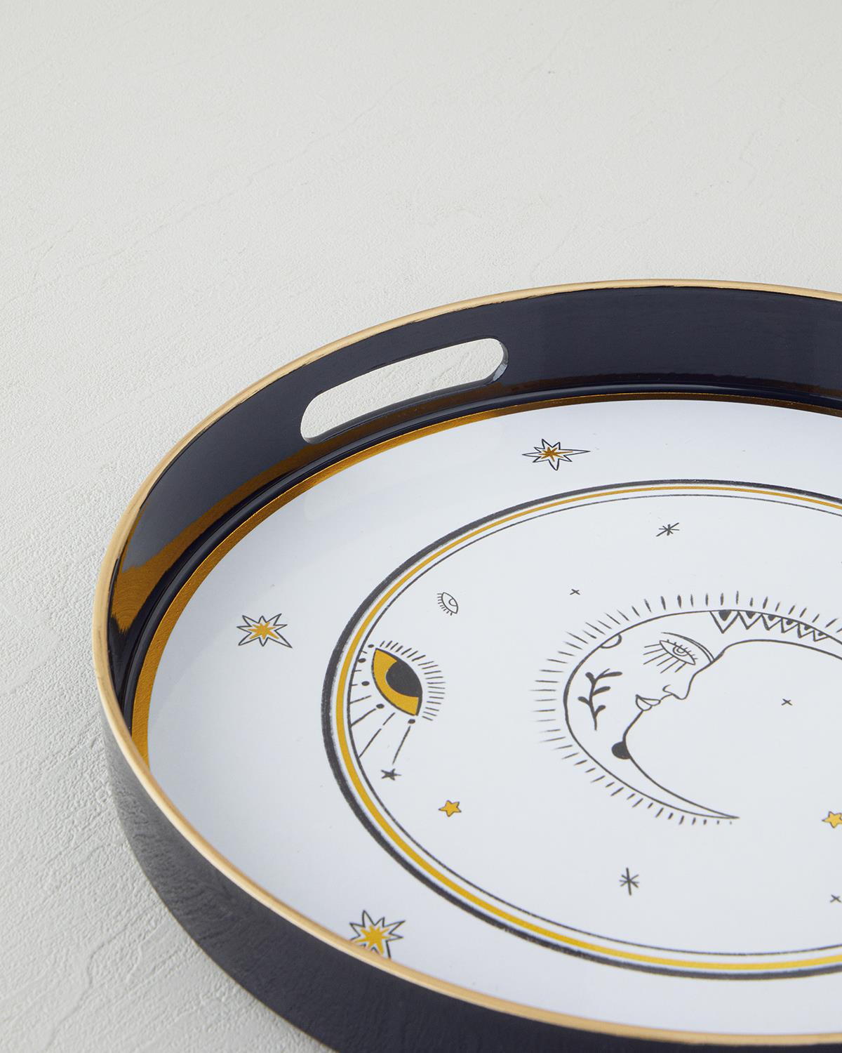 Talisman Moon PP Tepsi 33 cm Siyah-Gold