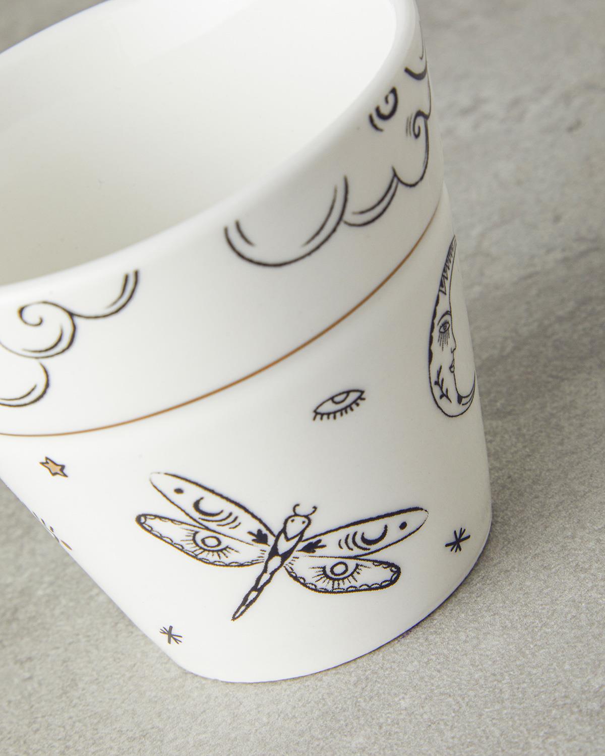 Talisman Sky New Bone China Bardak 230 ml Beyaz-Gold