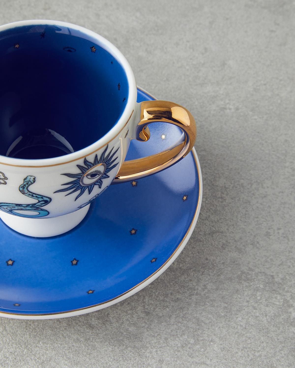 Talisman Snake New Bone China 4 Parça 2 Kişilik Kahve Fincan Takımı 100 ml Beyaz
