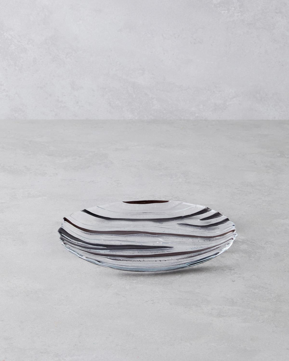 Terra Cam Pasta Tabağı 21 cm Kahverengi-Siyah