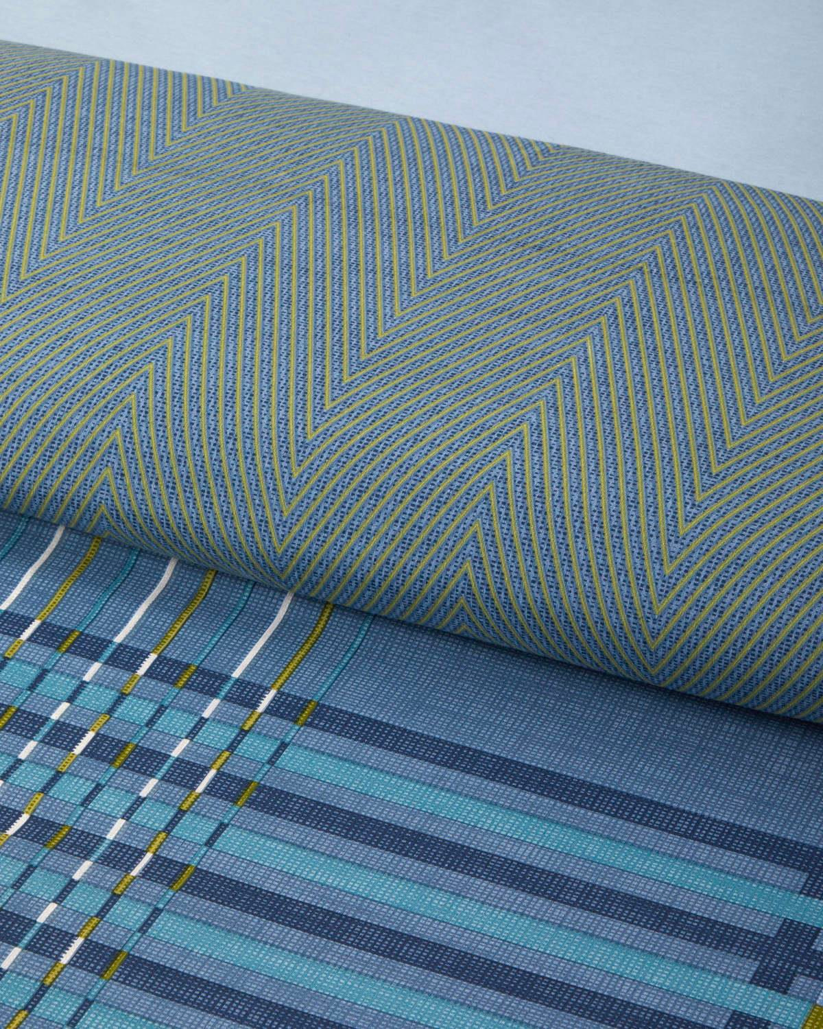 Textured Grid Kolay Ütülenir Tek Kişilik Nevresim Takımı 160x220 cm Lacivert