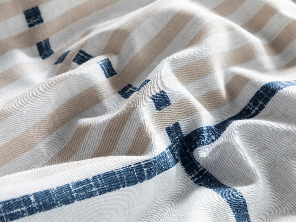 Textured Lines Kolay Ütülenir Tek Kişilik Nevresim Takımı Bej