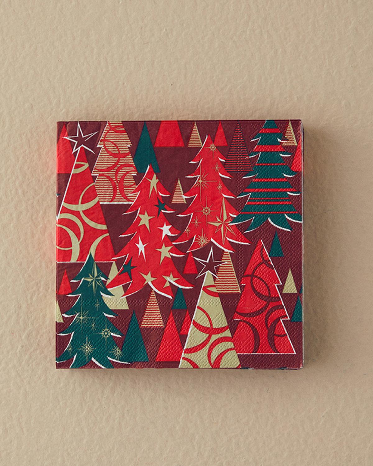 Trees Red Kağıt Peçete Kırmızı