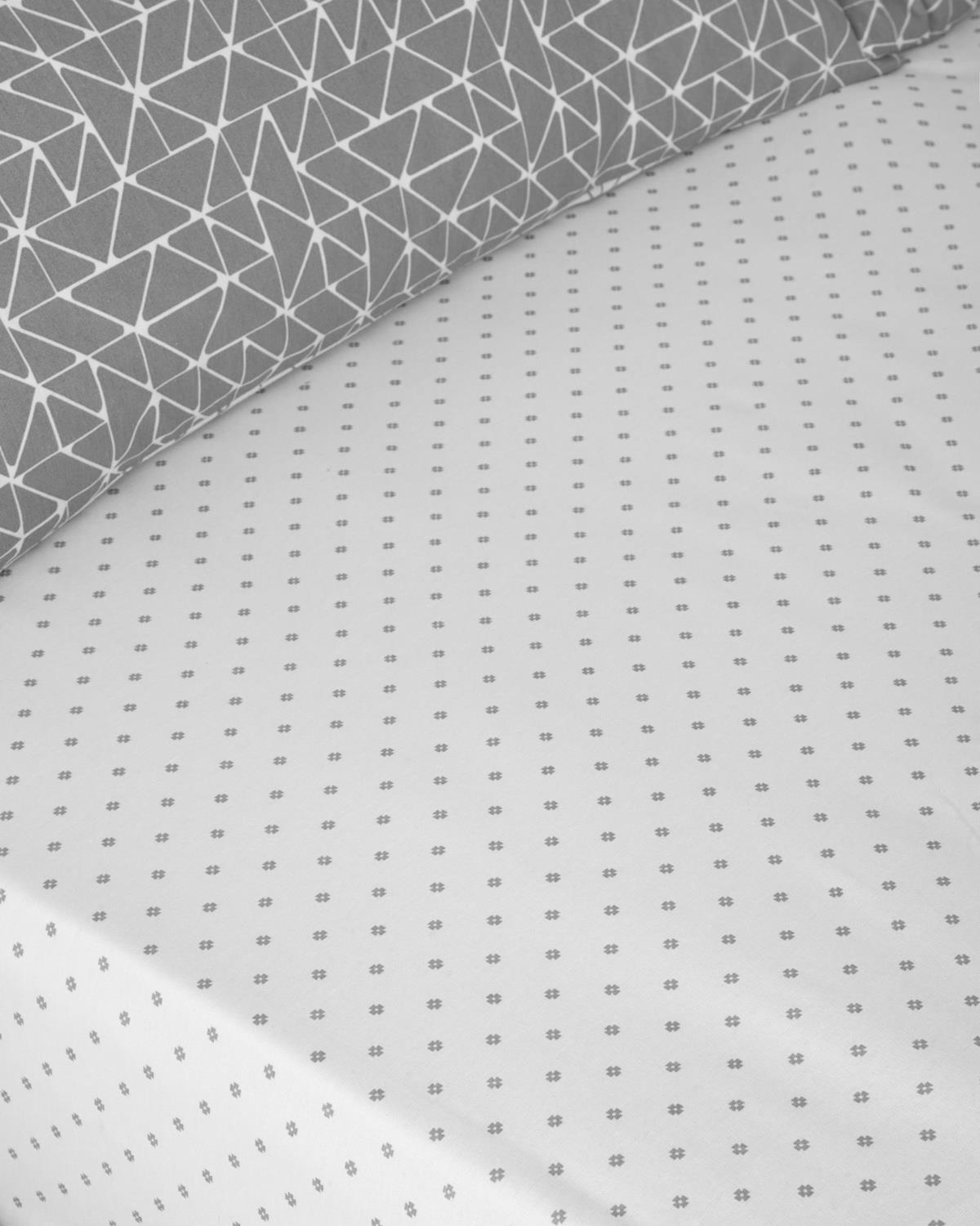 Trio Shape Kolay Ütülenir Çift Kişilik Nevresim Takımı 200x220 cm Gri