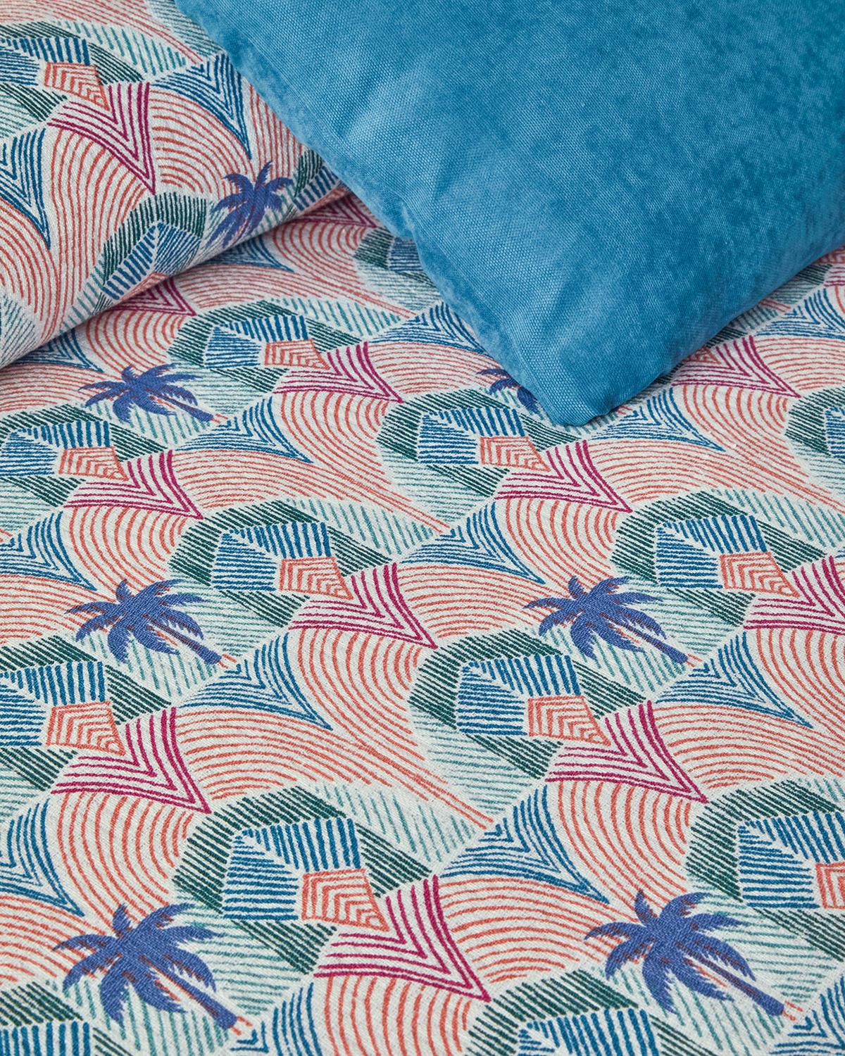 Tropical Palm Tek Kişilik Pike Mavi