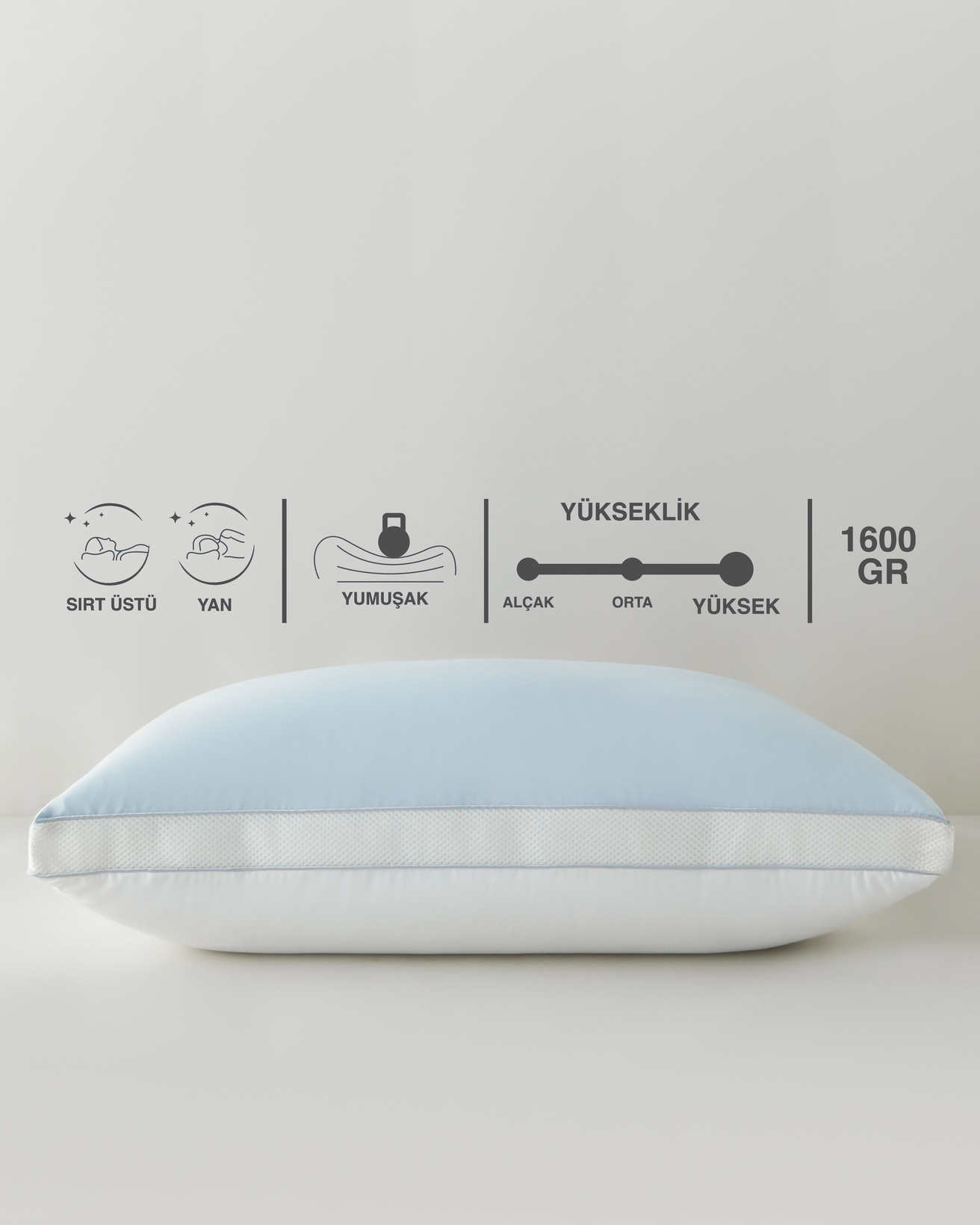 Twist Cool & Warm Yastık 50x70 cm Mavi-Beyaz