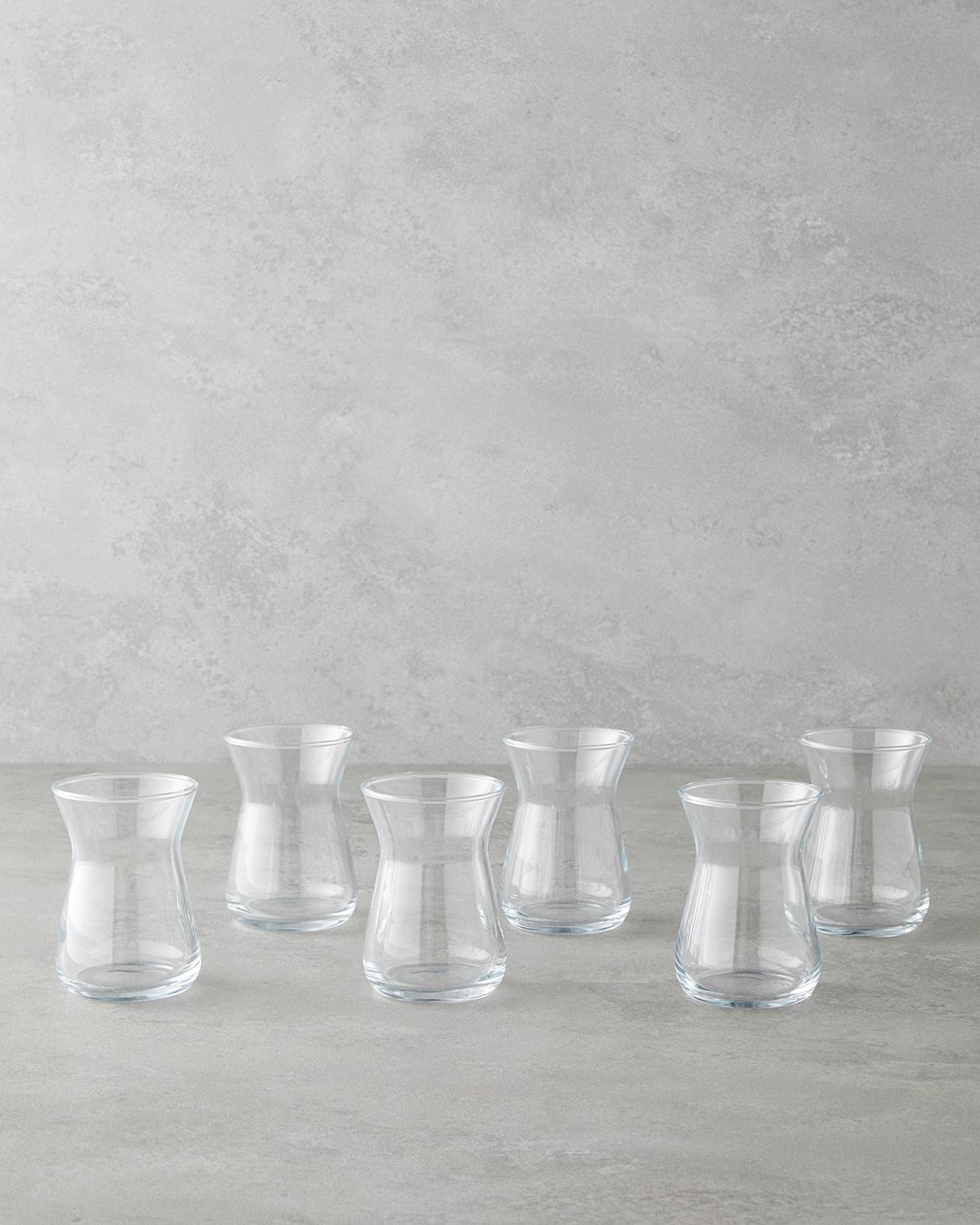 Velin Cam 6'lı Çay Bardağı 132 ml Şeffaf