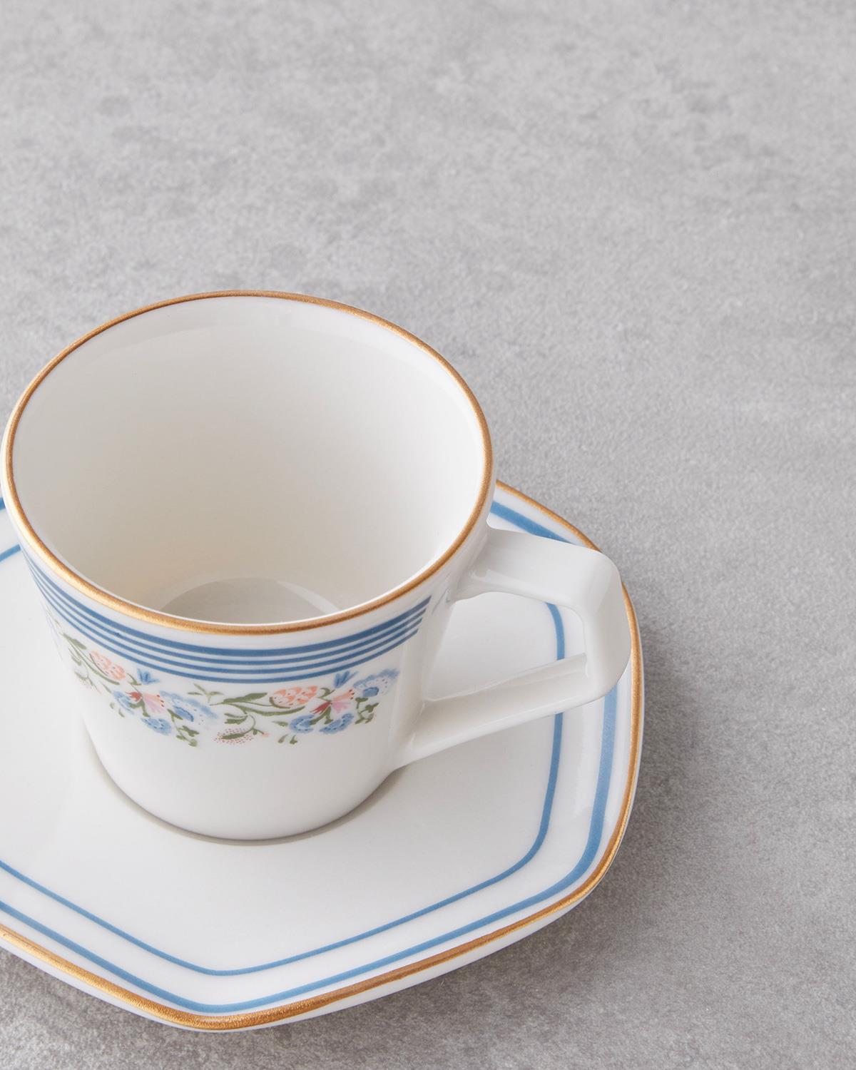 Velour Bone Porselen 12 Parça 6 Kişilik Kahve Fincan Takımı 80 ml Mavi Gold