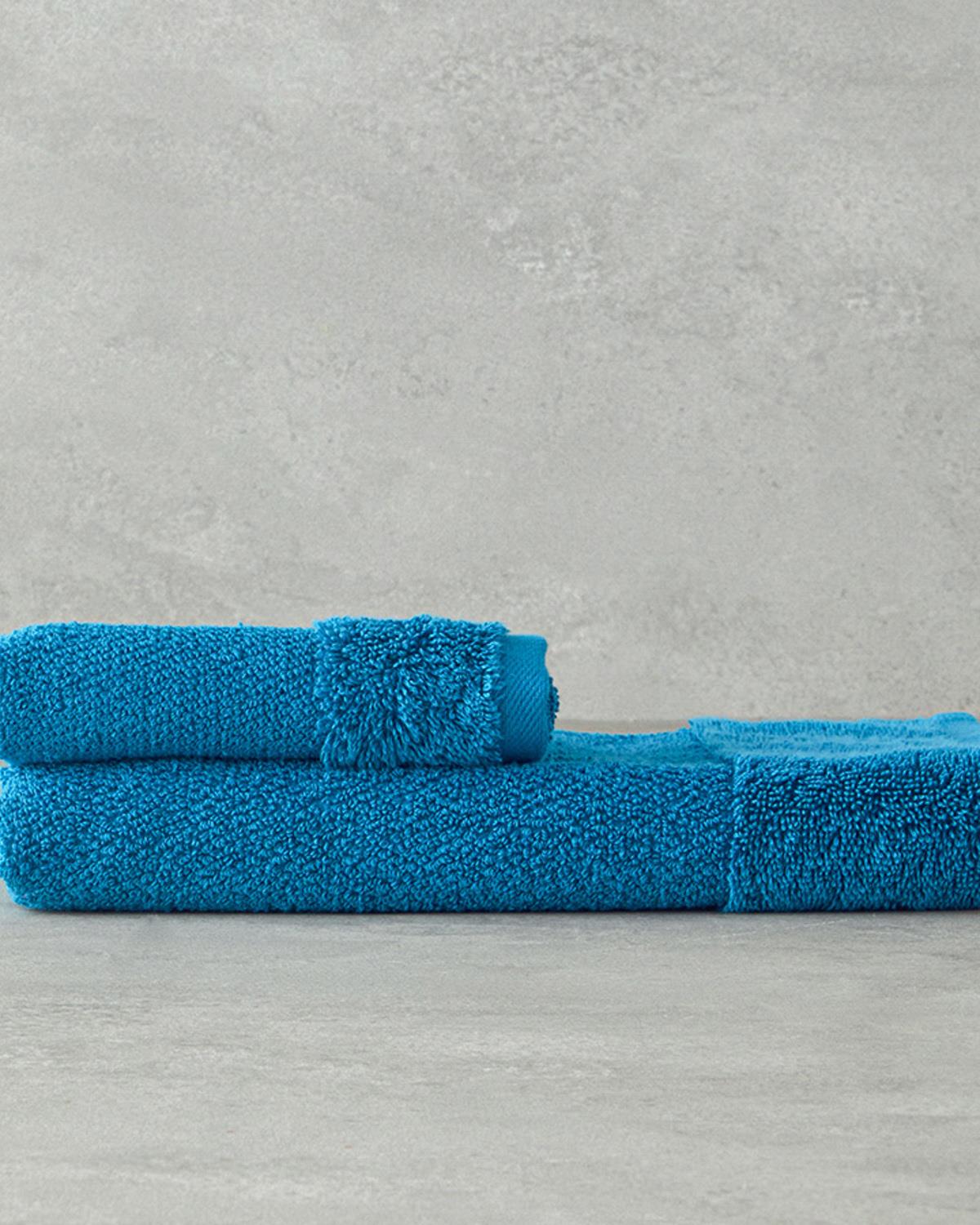 Velvet Touch Pamuklu Yüz Havlusu Mavi