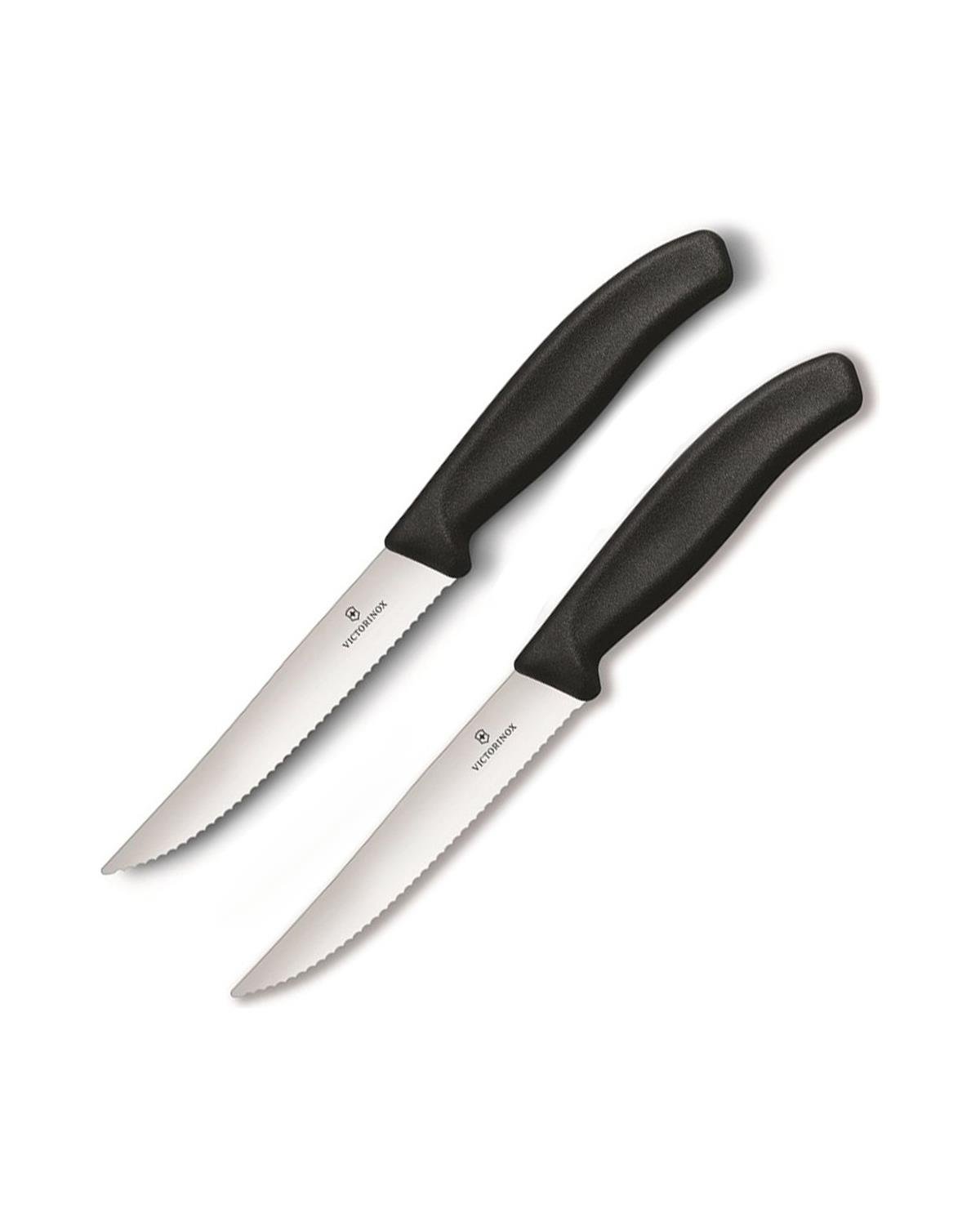Victorinox 6.7933.12B 2'li Tırtıklı Steak Bıçak 12 cm Siyah
