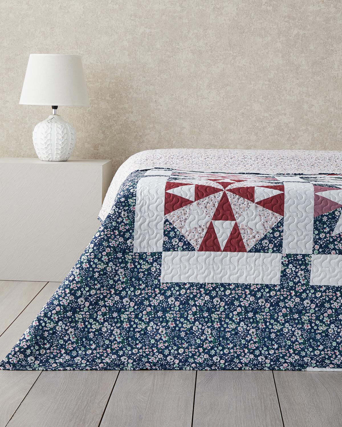 Vintage Lace Patchwork Tek Kişilik Çok Amaçlı Örtü 160x220 cm Siyah
