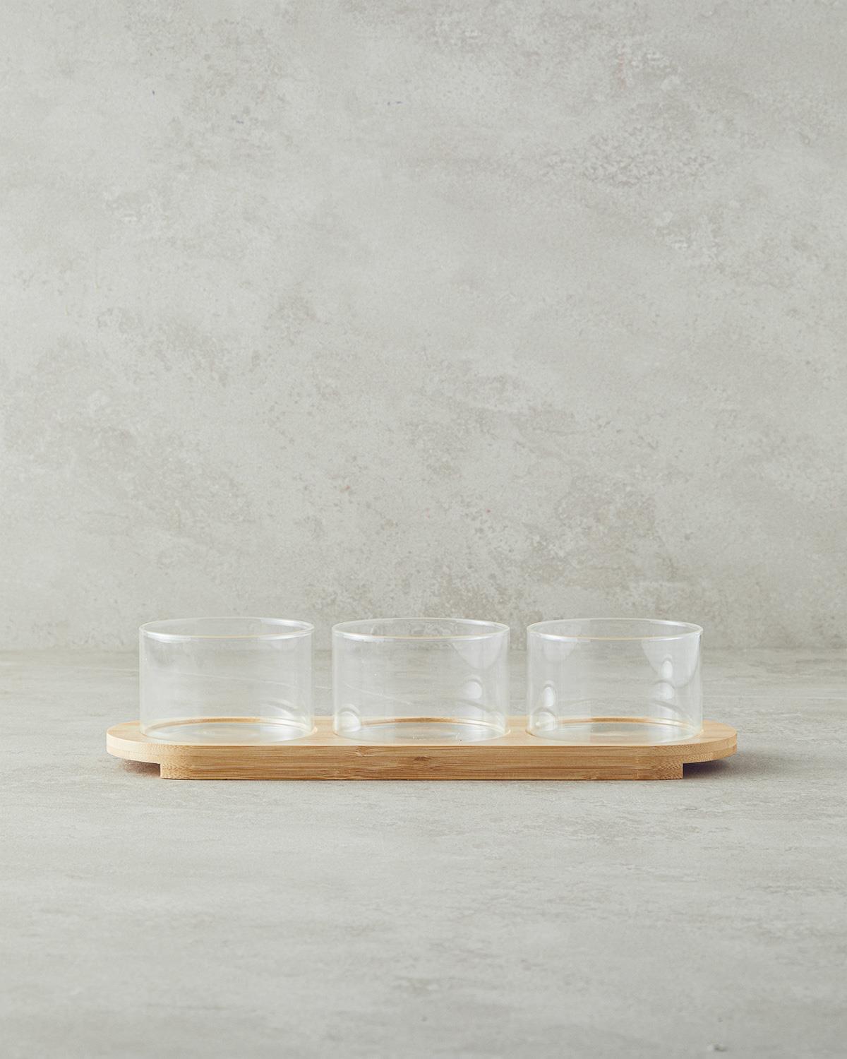 Vısta Borosilikat 3'lü Sunumluk 34x10,5 cm Şeffaf