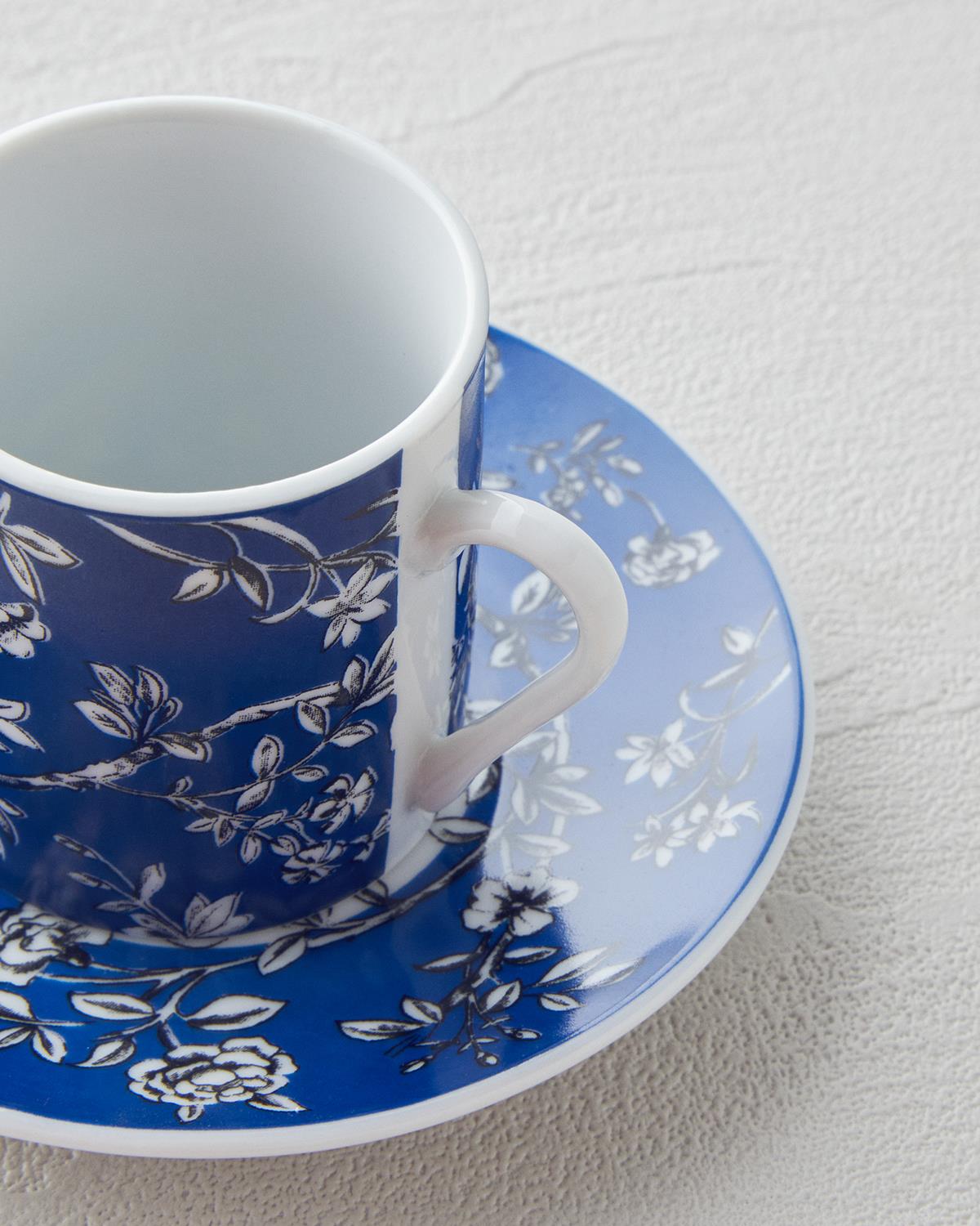 Viva Porselen 4 Parça 2 Kişilik Kahve Fincan Takımı 80 ml Lacivert