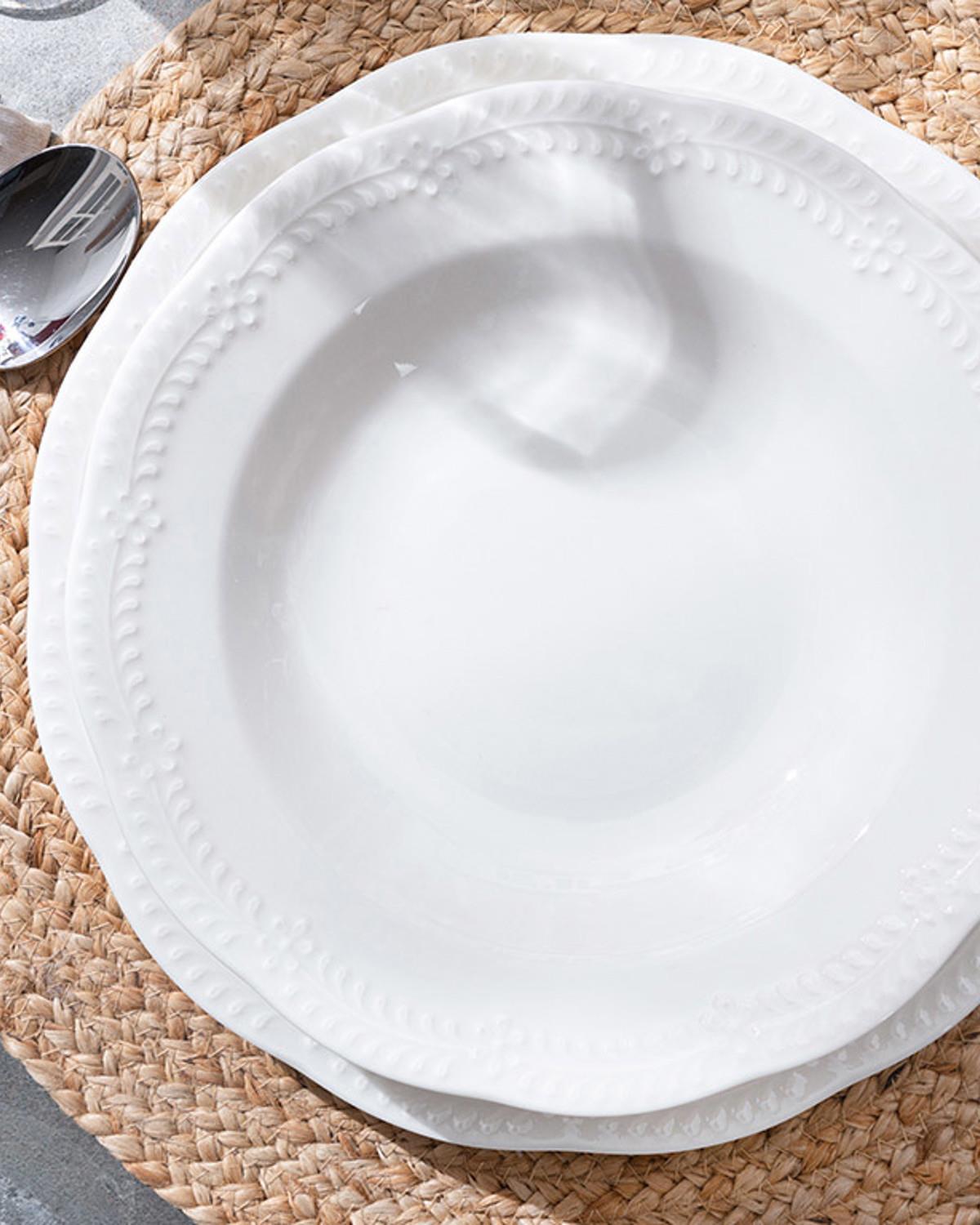 Viyana Porselen Çukur Yemek Tabağı Açık Krem